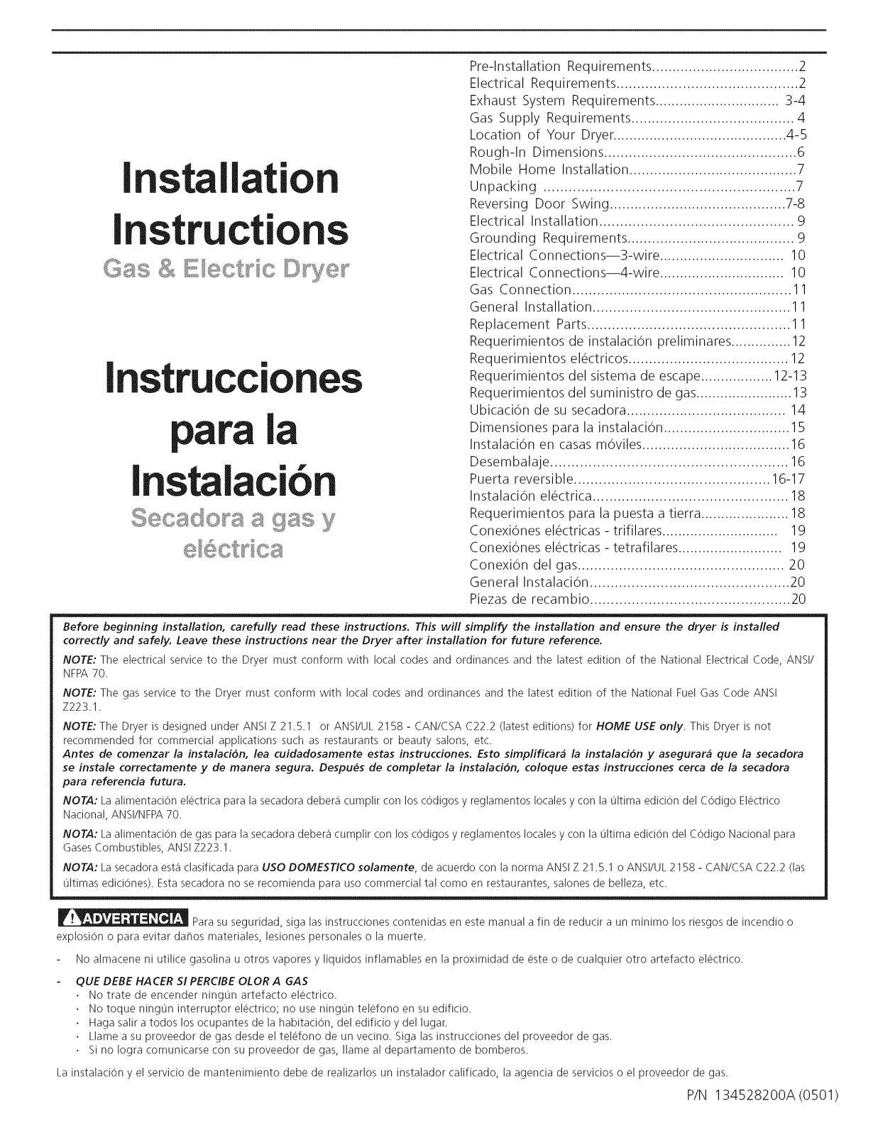 Frigidaire GLEQ2152ES0, GLGQ2152ES0 Installation Guide - ManualMachine.com