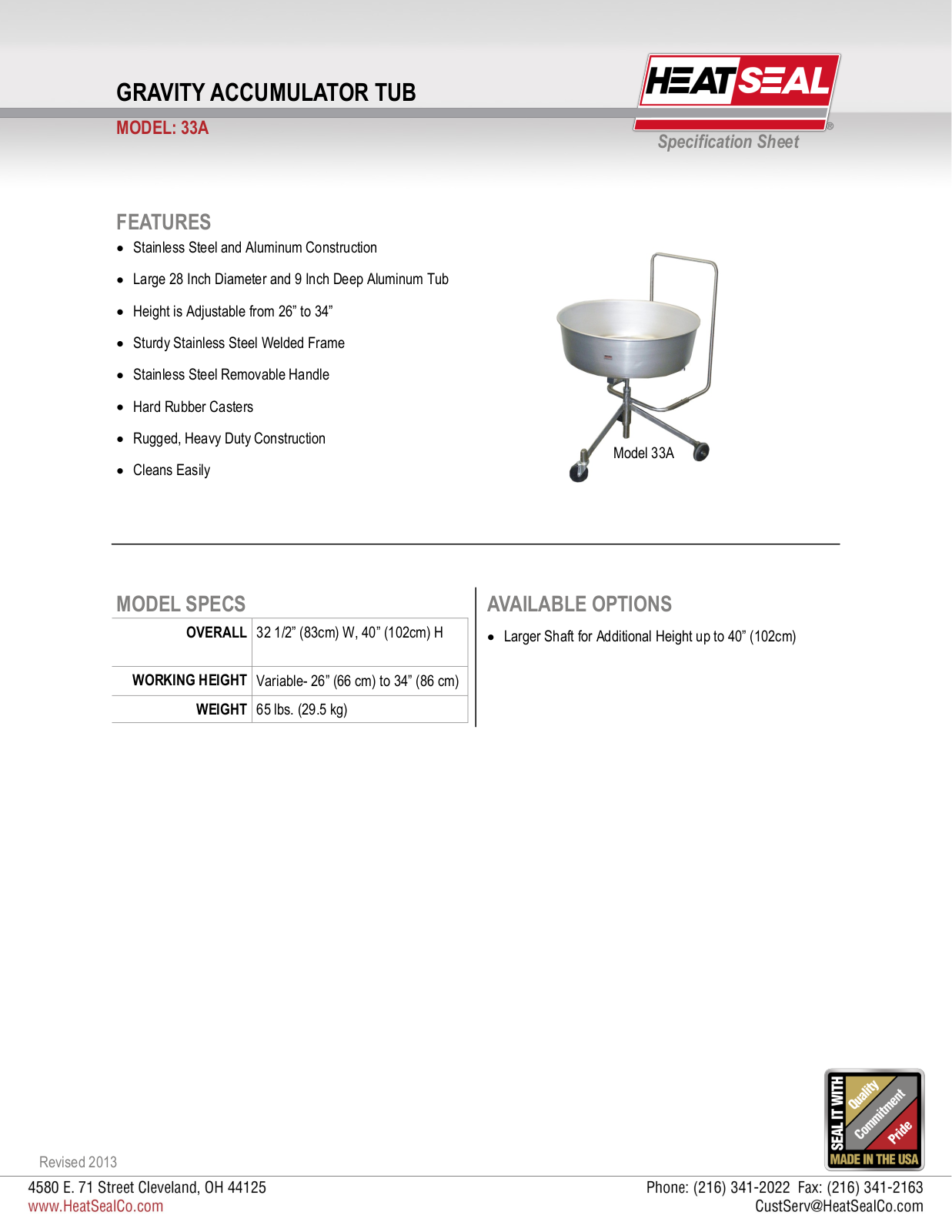 Heat Seal 33A User Manual