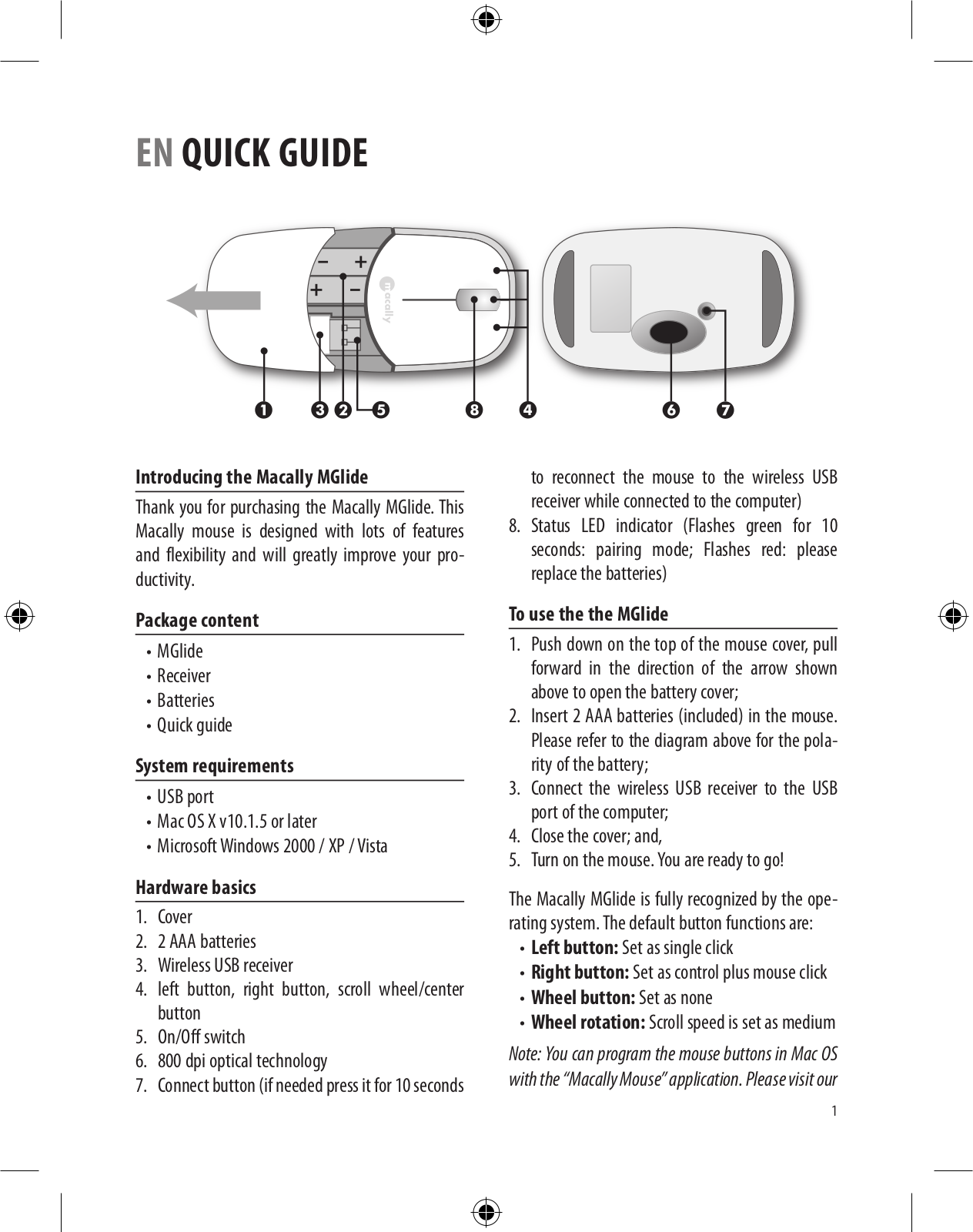 MACALLY MGLIDE User Manual