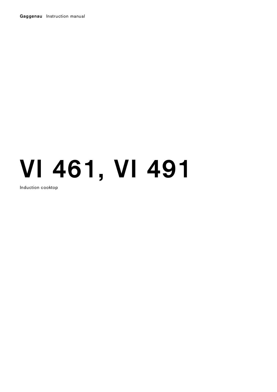 Gaggenau VI461-110 User Manual