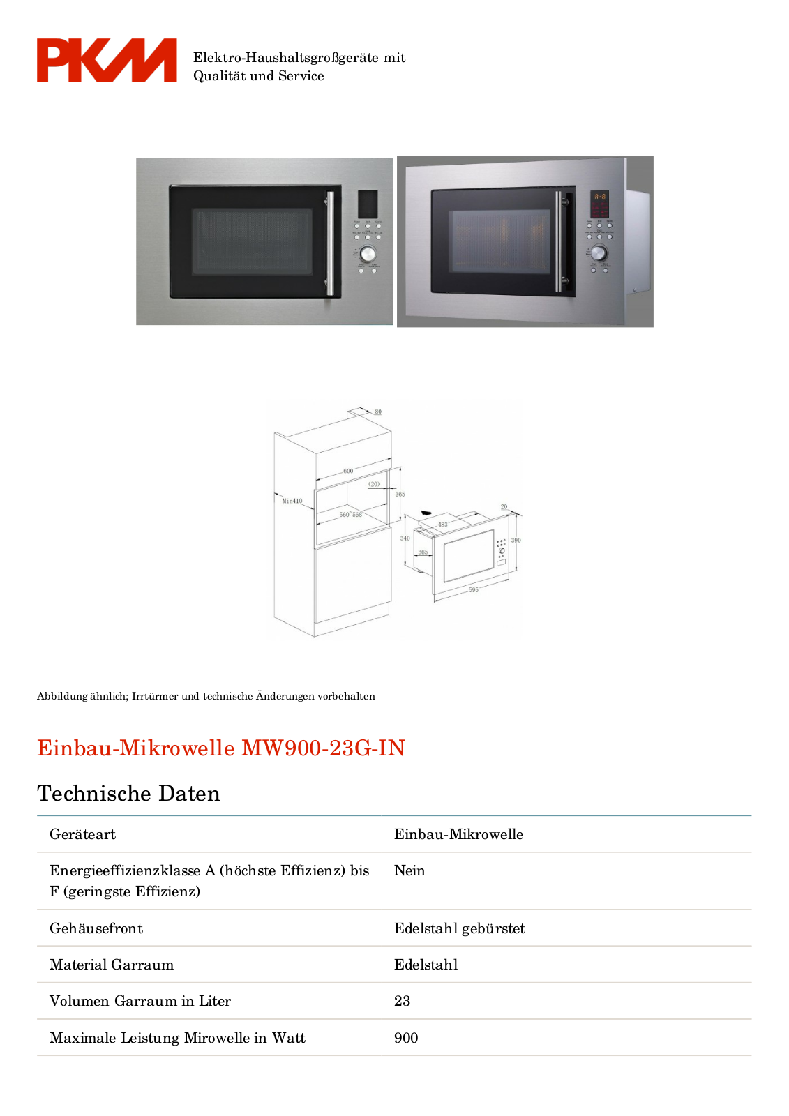 PKM MW900-23G-IN User Manual