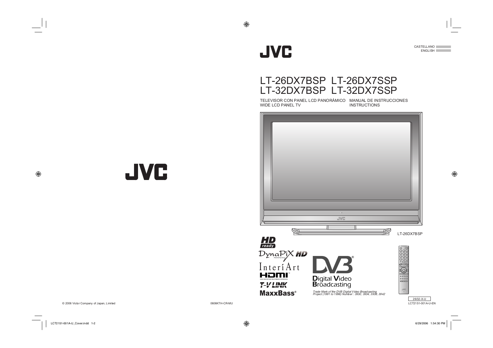 JVC LT-36DX7SSP, LT-36DX7BSP, LT-26DX7BSP Manual