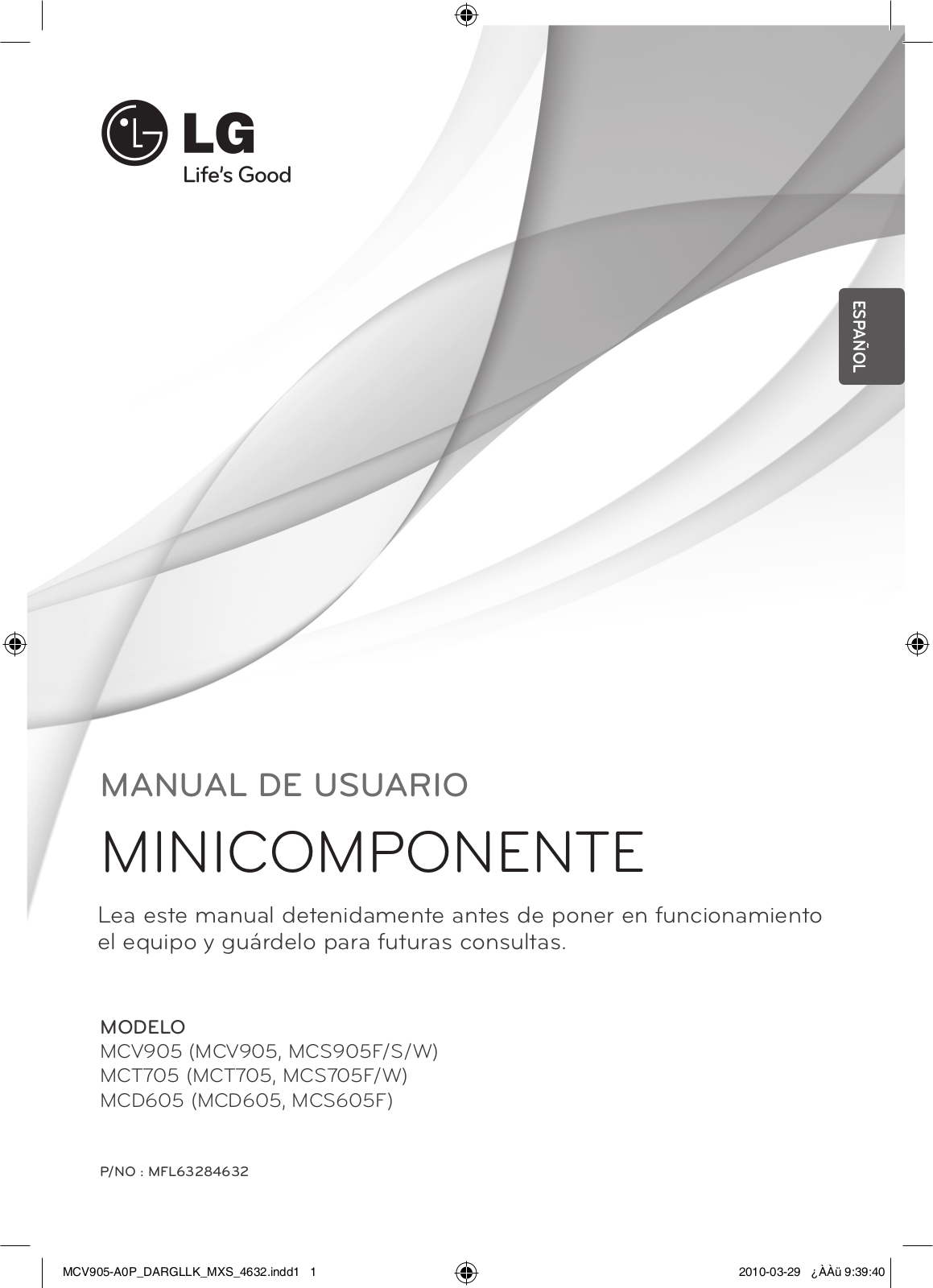 LG MCT705, MCD605, MCV905 User Guide