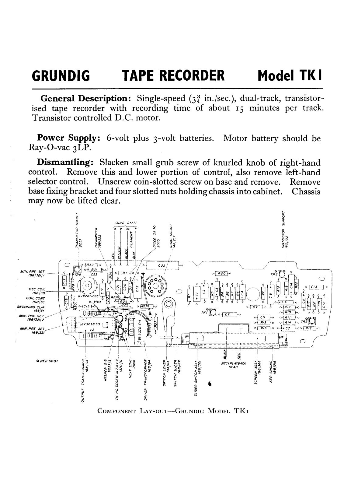 Grundig TK-1 Service Manual