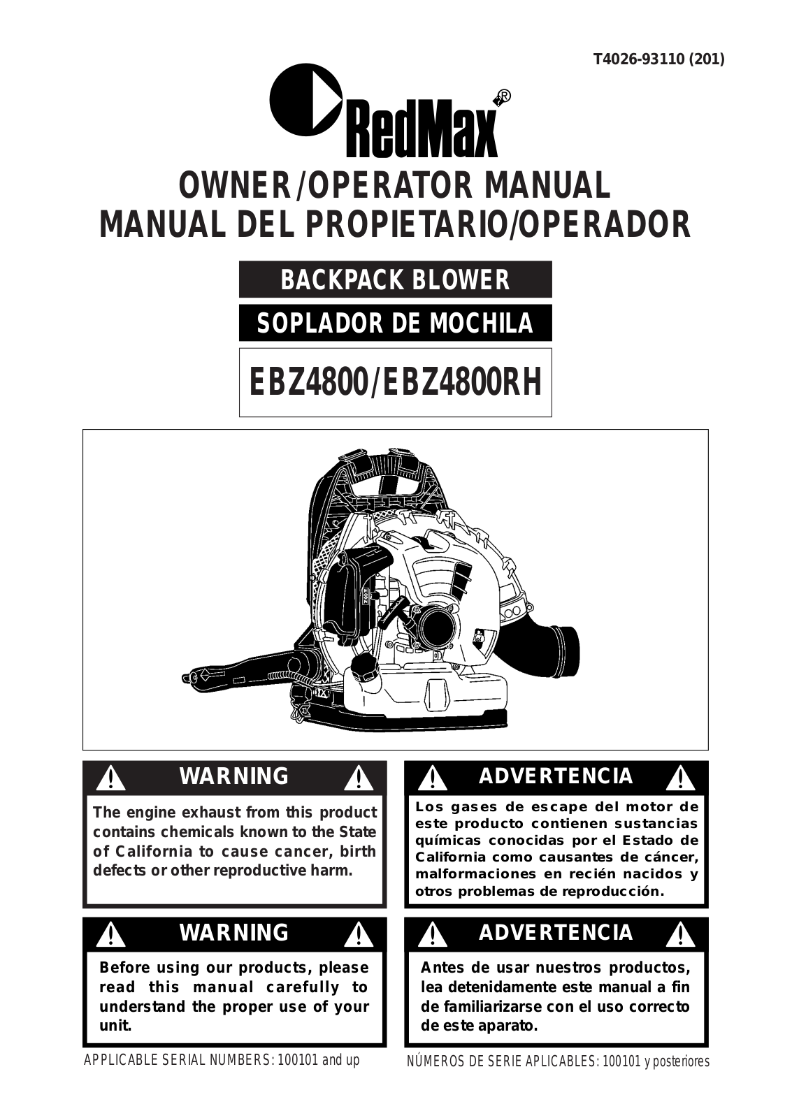 RedMax EBZ4800RH, EBZ4800 User Manual