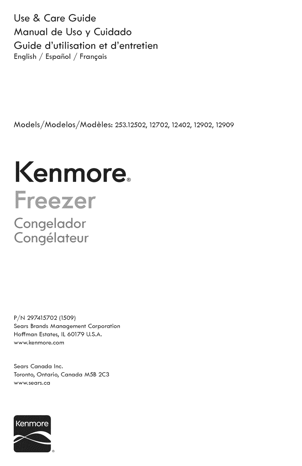 Kenmore 25312909510, 25312902510 Owner’s Manual