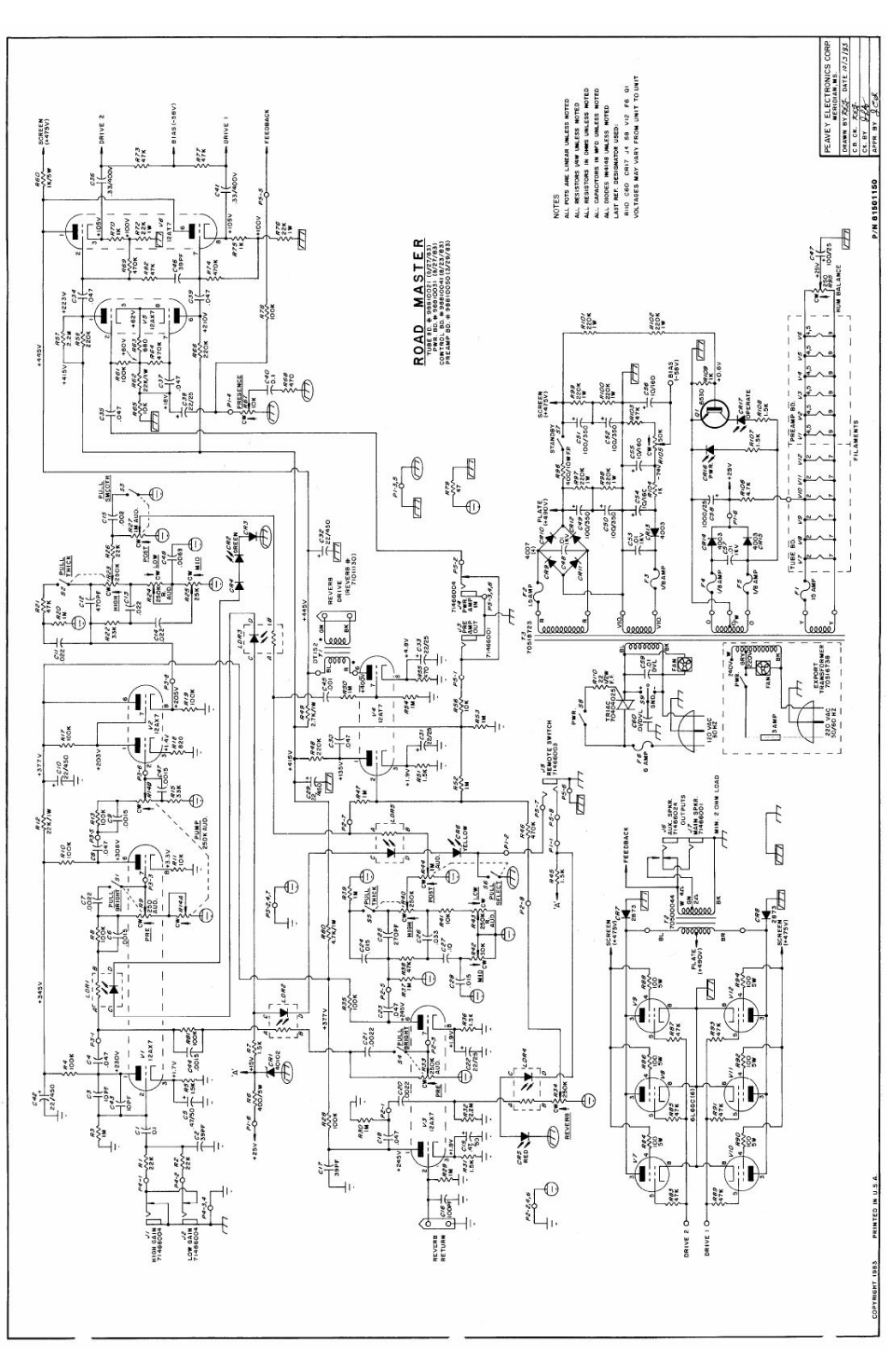 Peavey roadmaster schematic