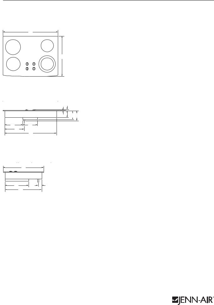 JENN-AIR JEC8430BDS, JEC8430BDW, JEC8430BDB, JEC8430BDF Dimension Guide