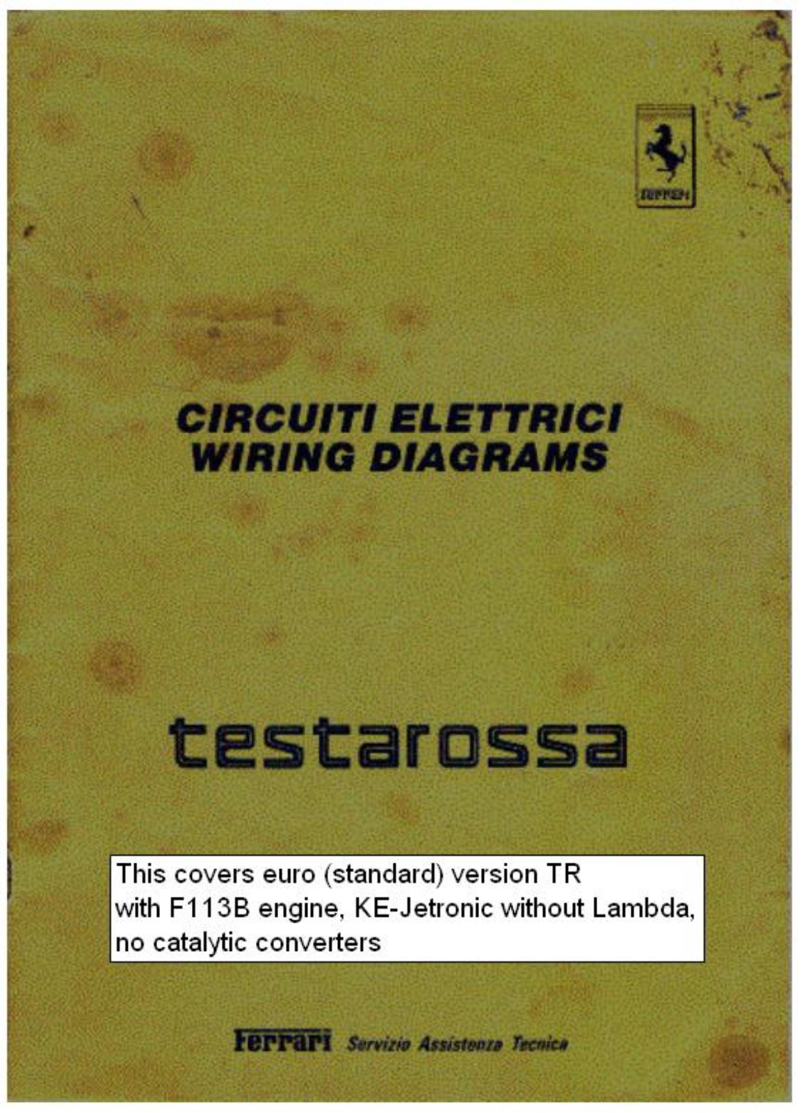 Ferrari Testarossa User Manual