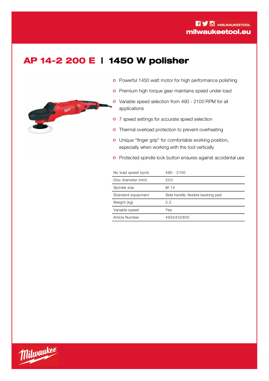 Milwaukee AP 14-2 200 E User Manual