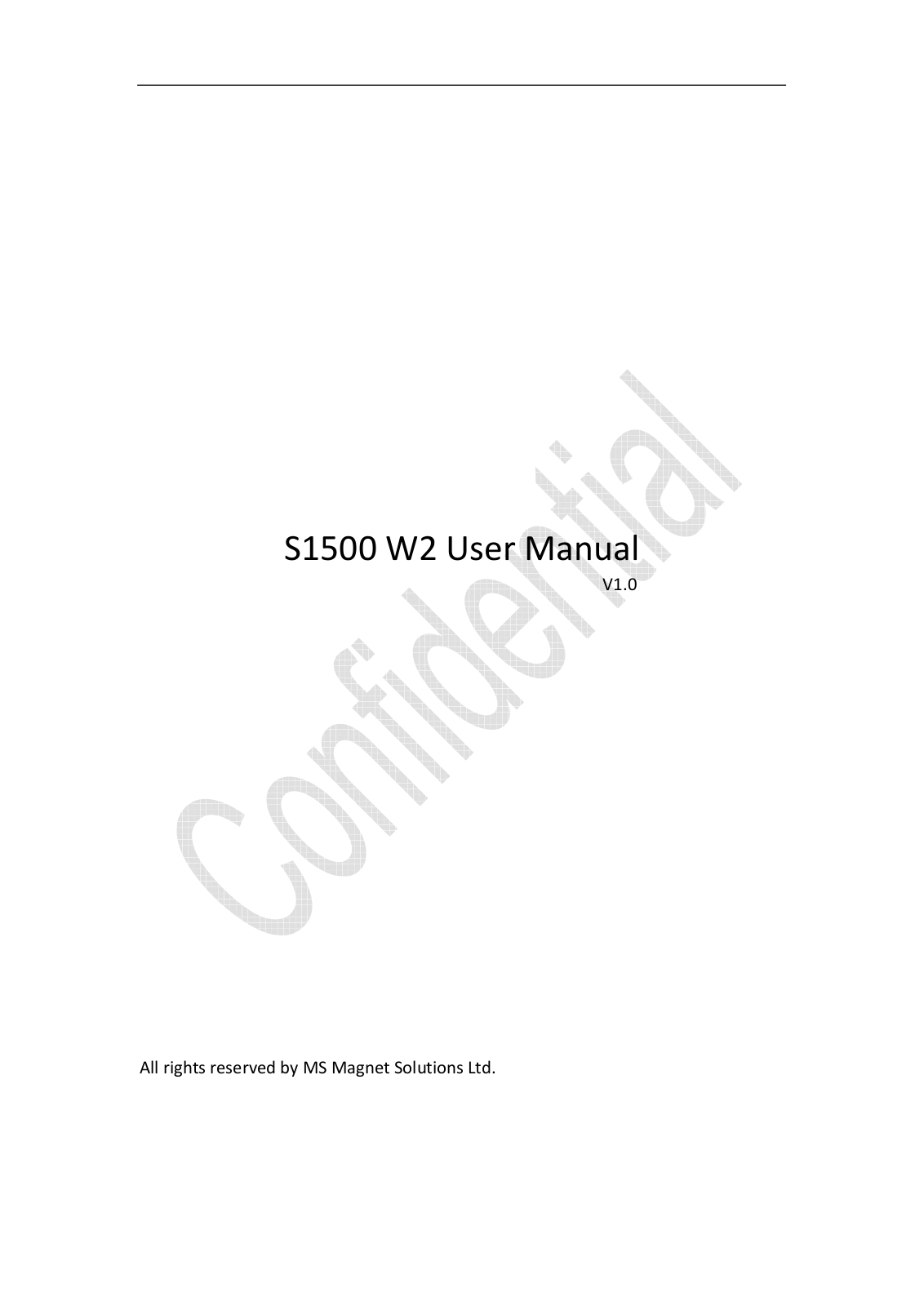 MS Magnet Solutions S1500W2 User Manual