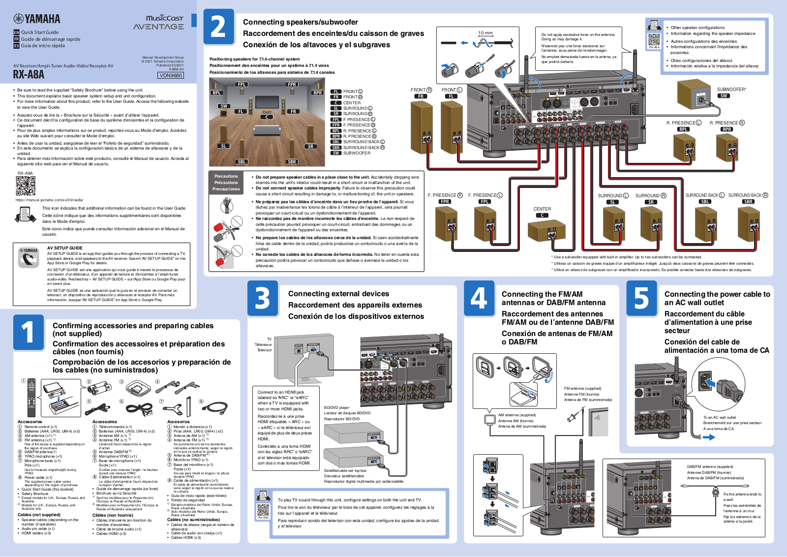 Yamaha RX-A8A Quick Start Guide