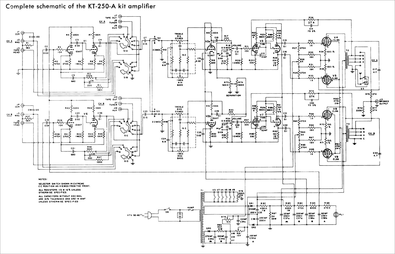 Lafayette 250-A Schematic