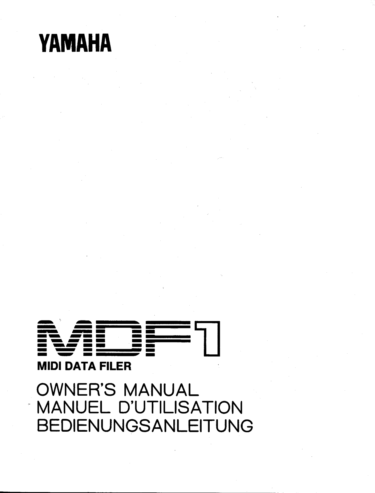 Yamaha MDF1 User Manual