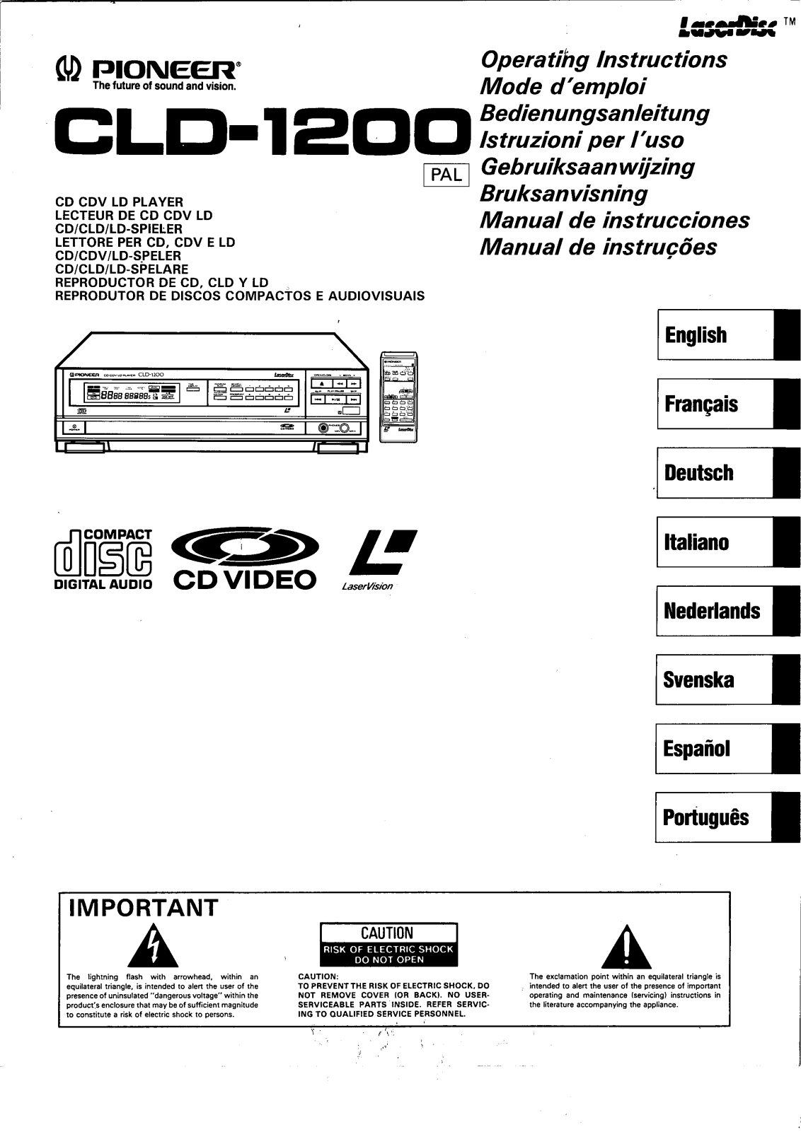 Pioneer CLD-1200 User Manual