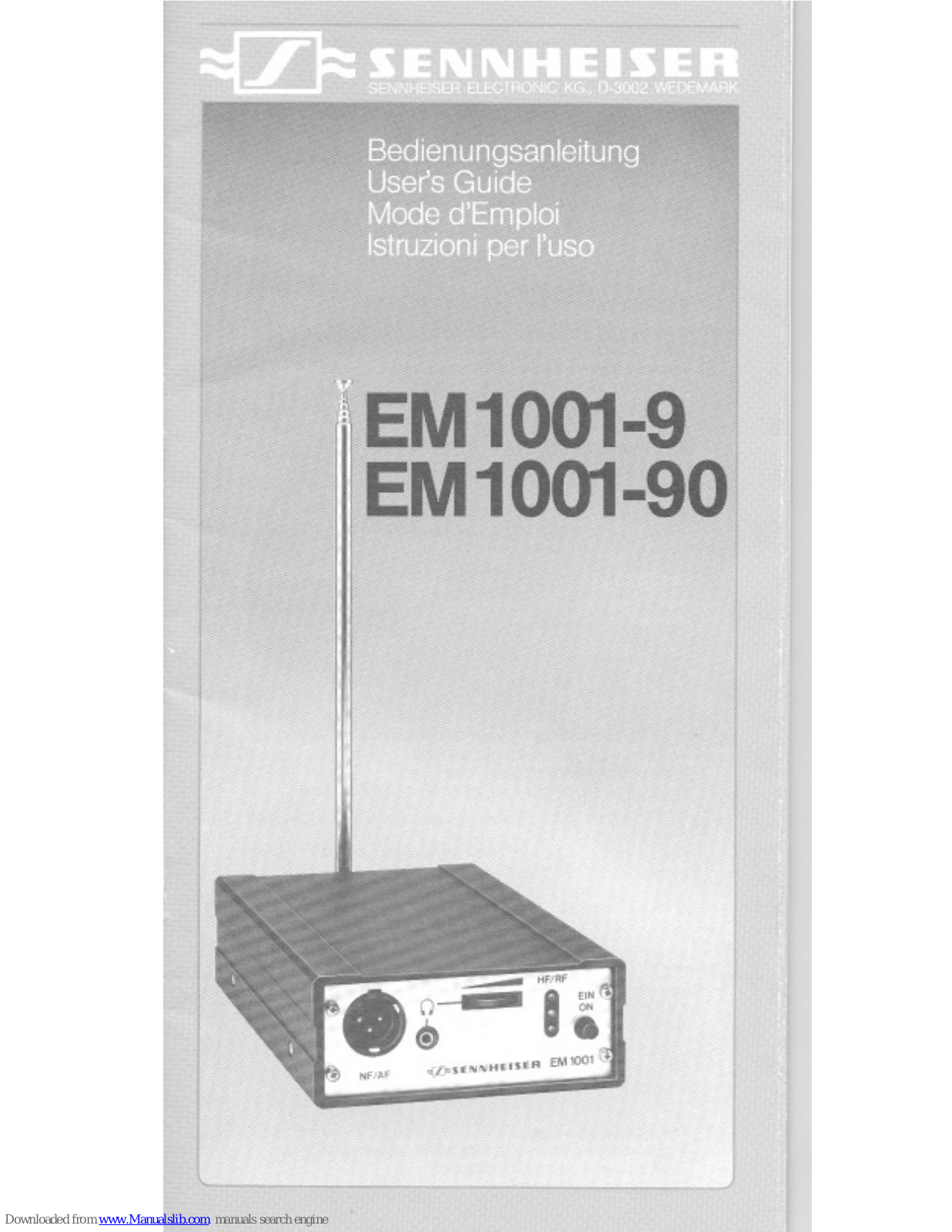 Sennheiser EM 1001-90, EM 1001 9 90, Mikroport EM 1001-9, Mikroport EM 1001-90 User Manual