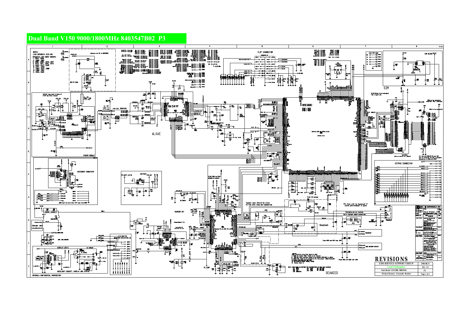 Motorola V150 Schematics