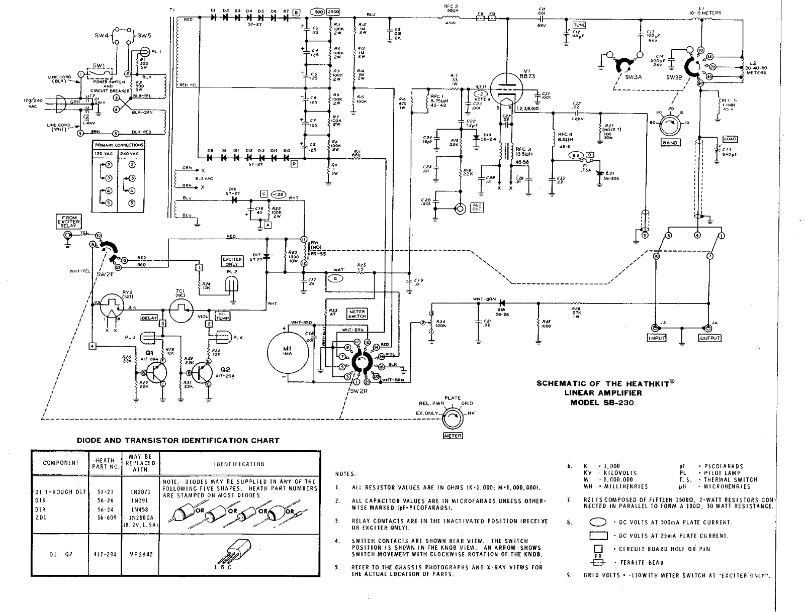 Heath Company SB-230 Schematic