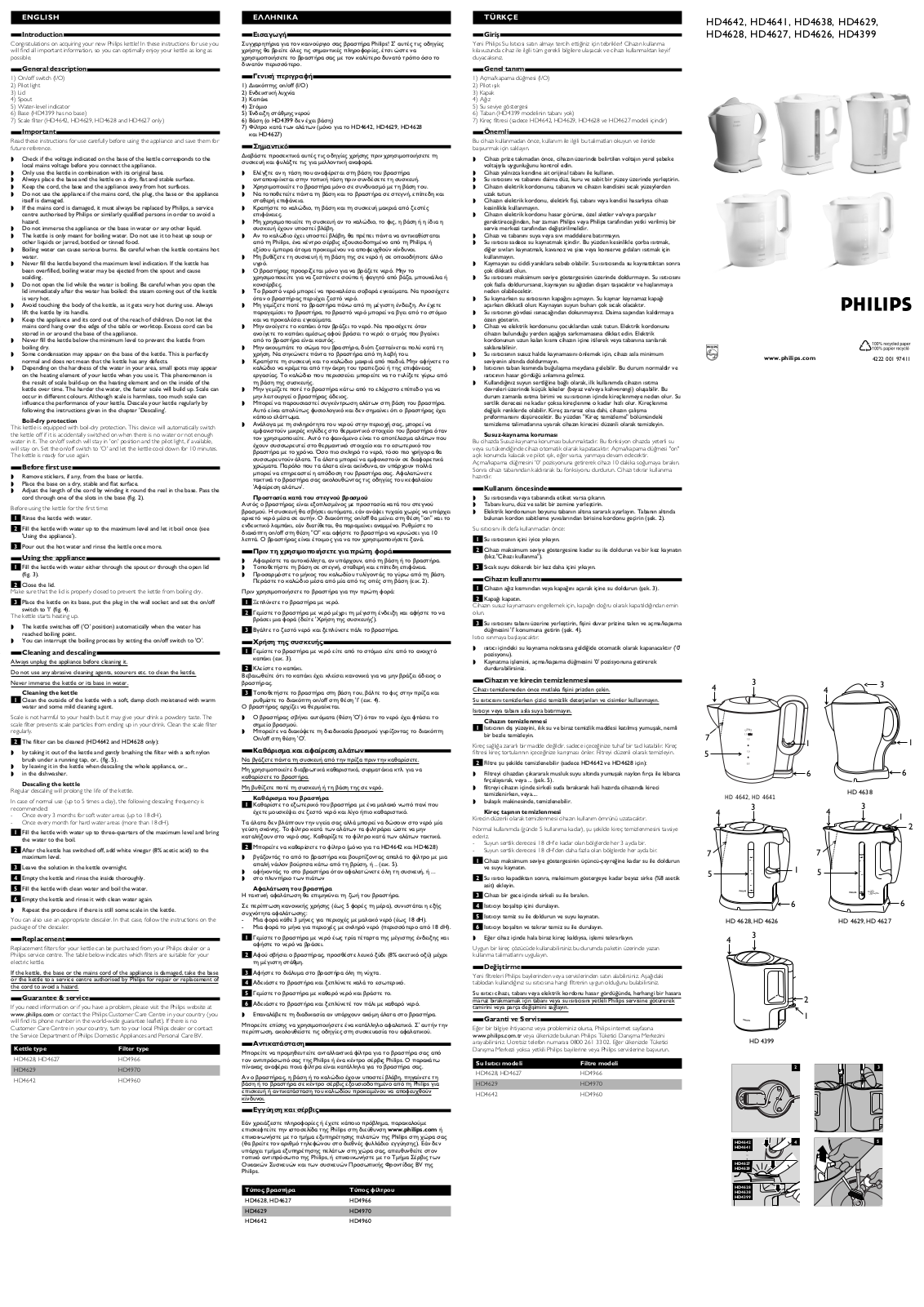Philips HD4642/51, HD4642/10, HD4642/12, HD4642/50, HD4641/10 User Manual