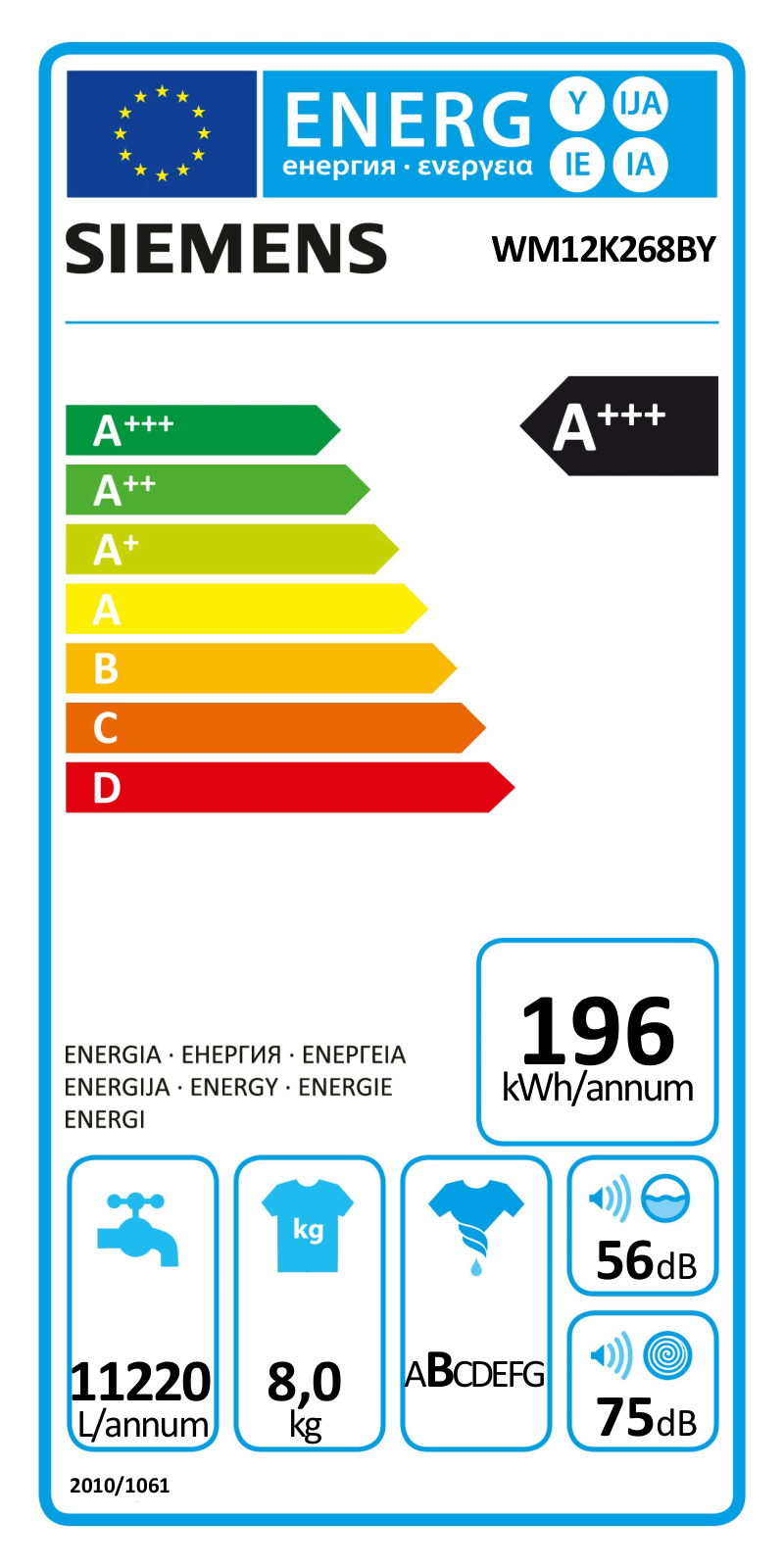 Siemens WM12K268BY User Manual