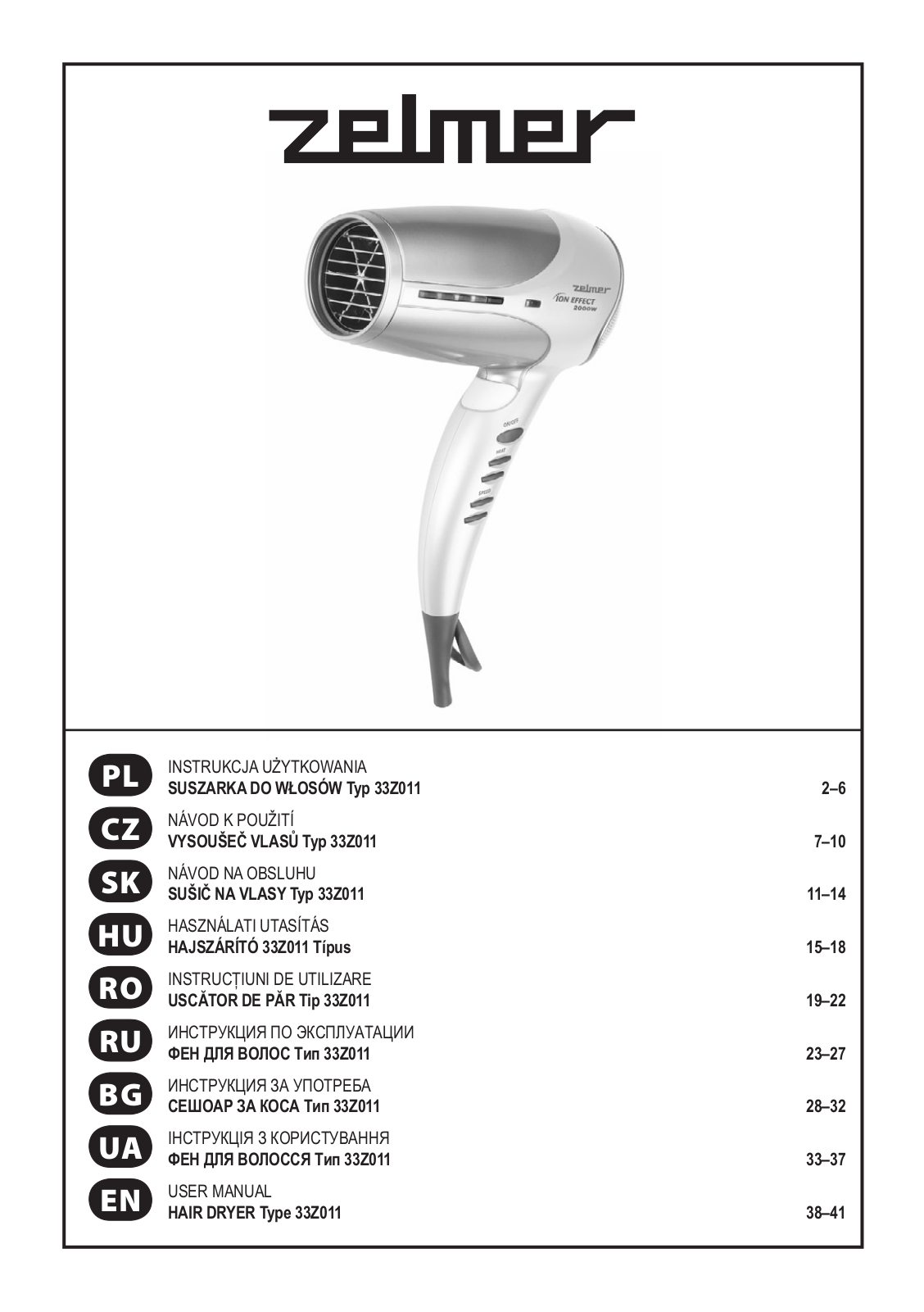 Zelmer 33Z011 User Manual