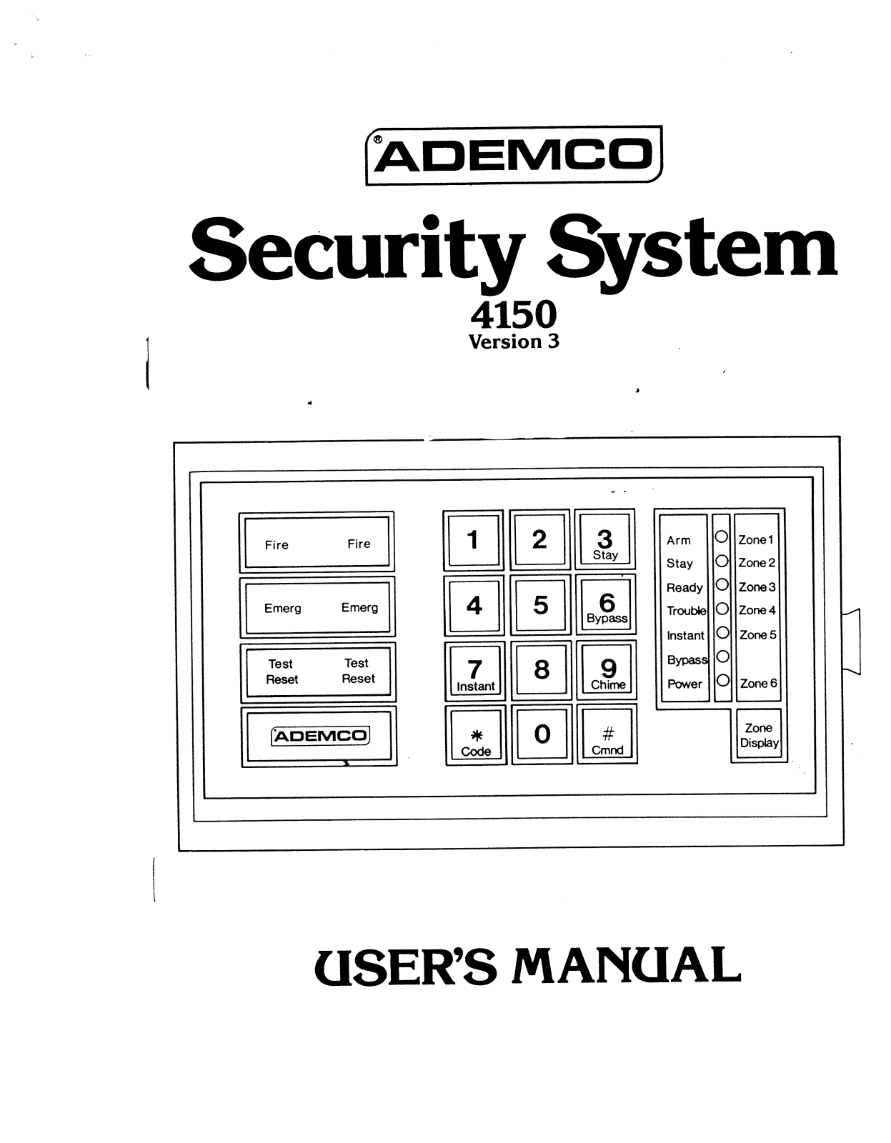 SEKURE Ademco Vista-128FBP User's Manual