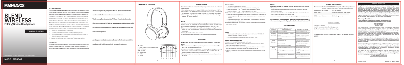 HONWA HW MBH542 User Manual