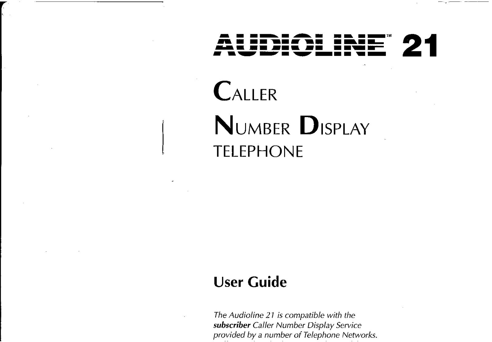 Audioline TEL21 User Manual