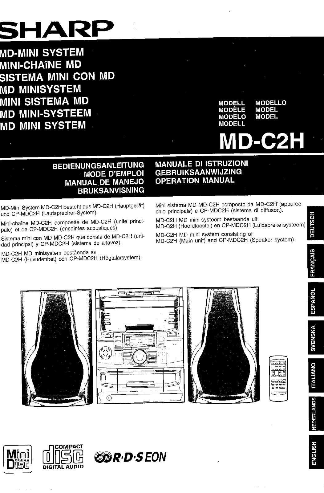 Sharp MD-C2H OPERATION MANUAL