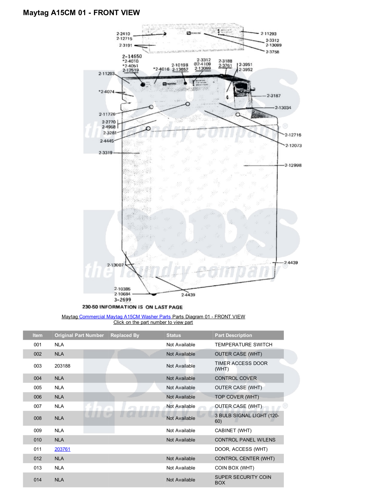 Maytag A15CM Parts Diagram