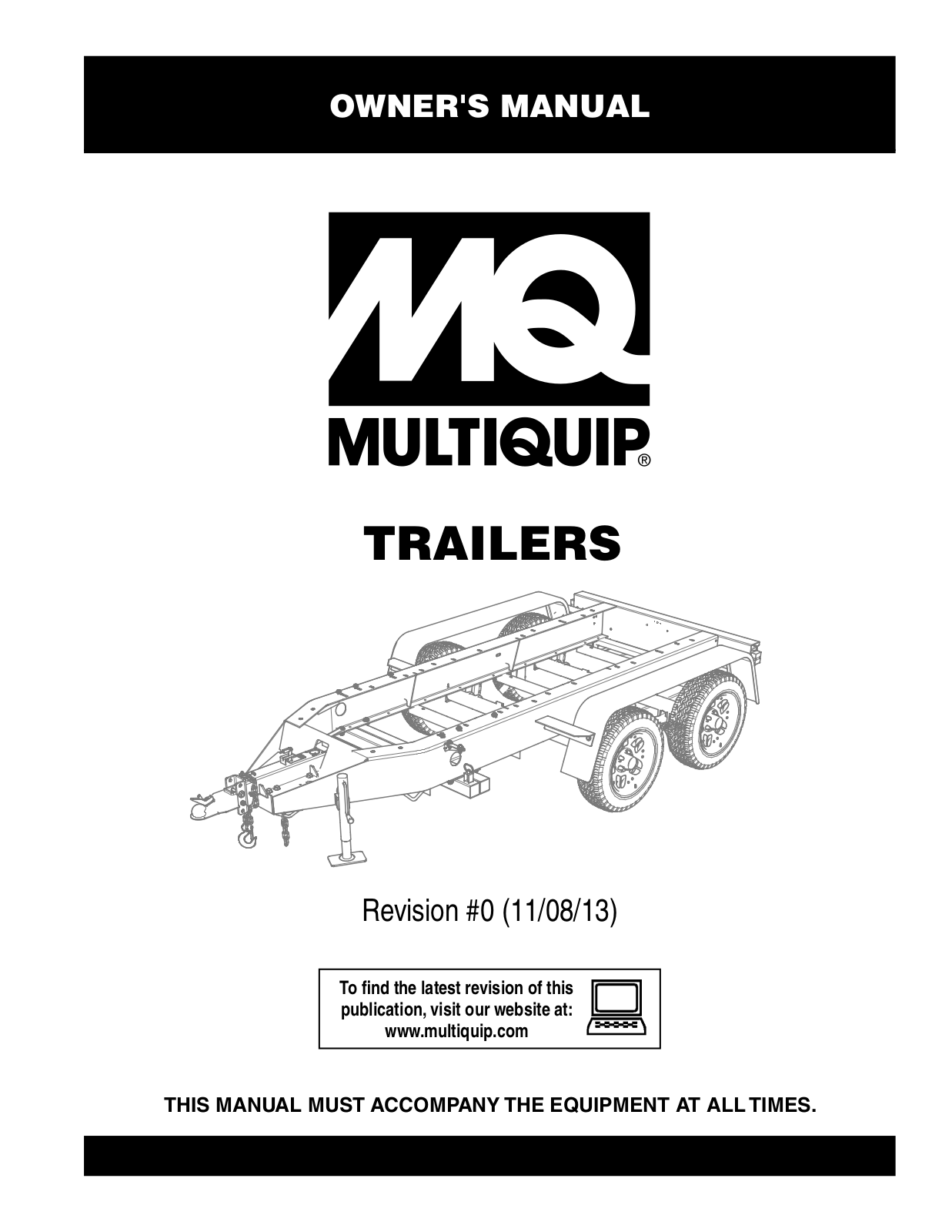 Multiquip Trailers User Manual