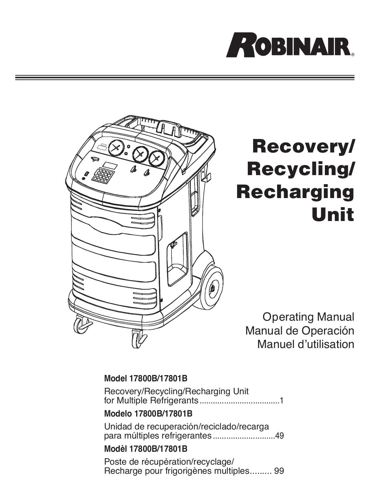 RobinAir 17800B, 17801B User Manual