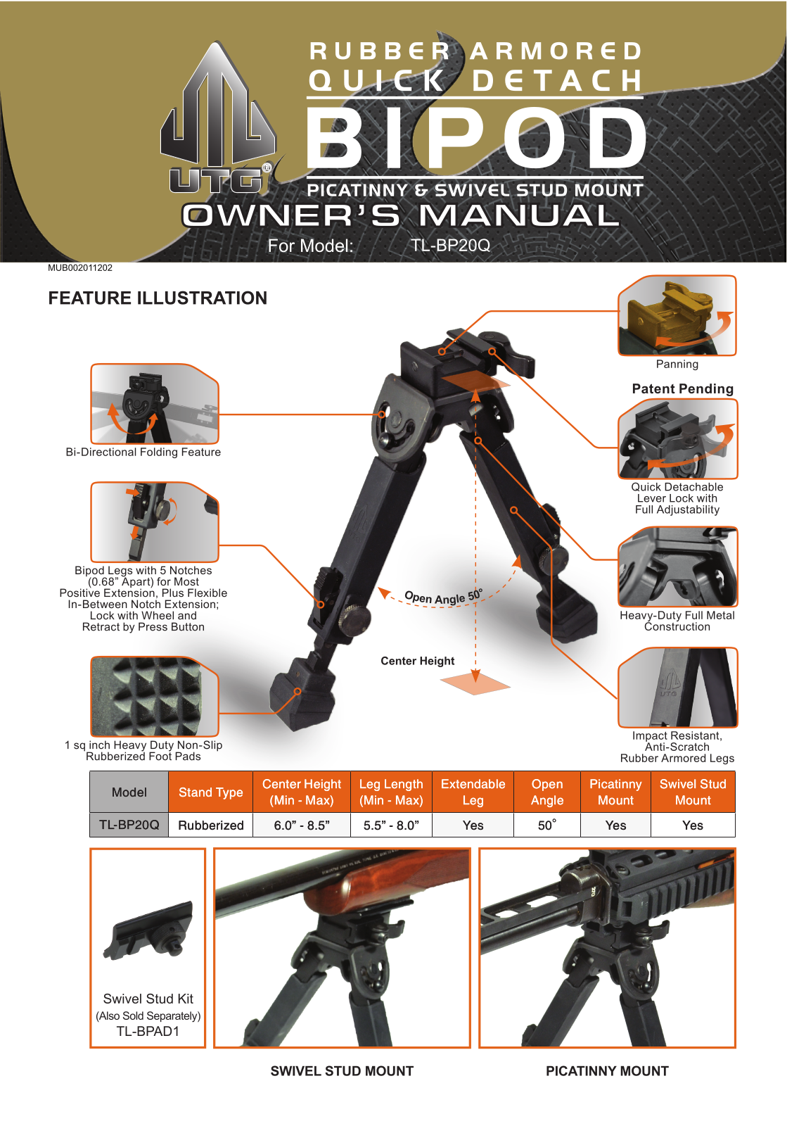 Leapers TL-BP20Q User Manual