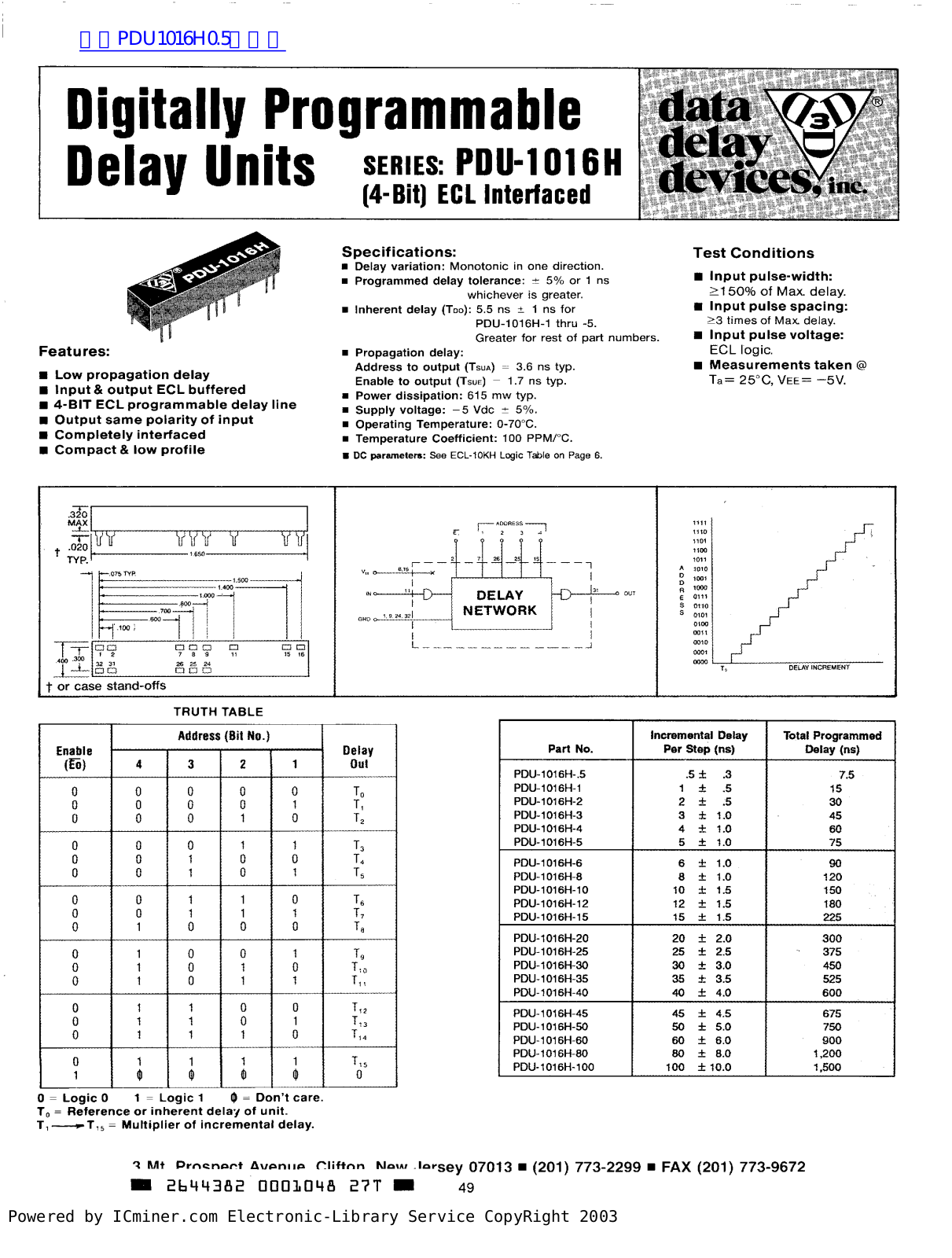 data delay devices PDU-1016H Service Manual