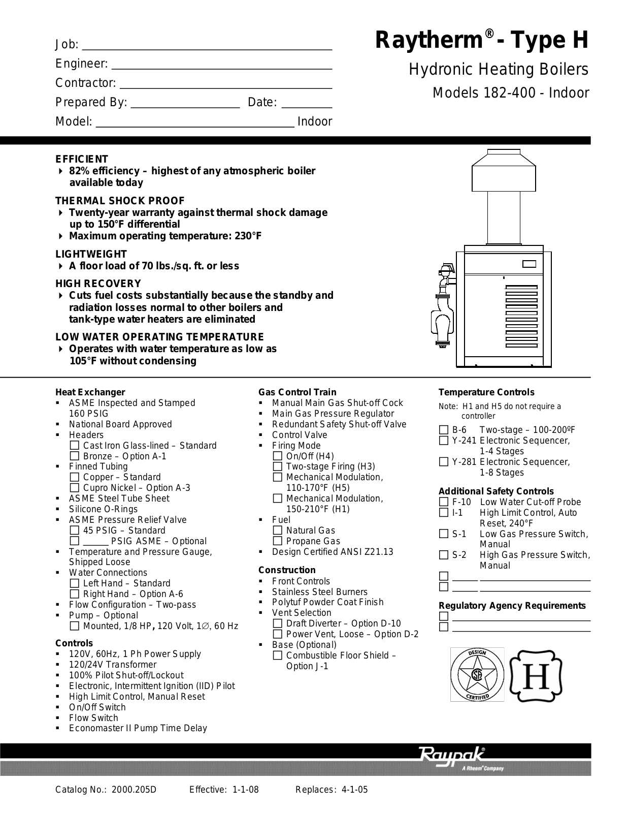 Raypak H-182 User Manual