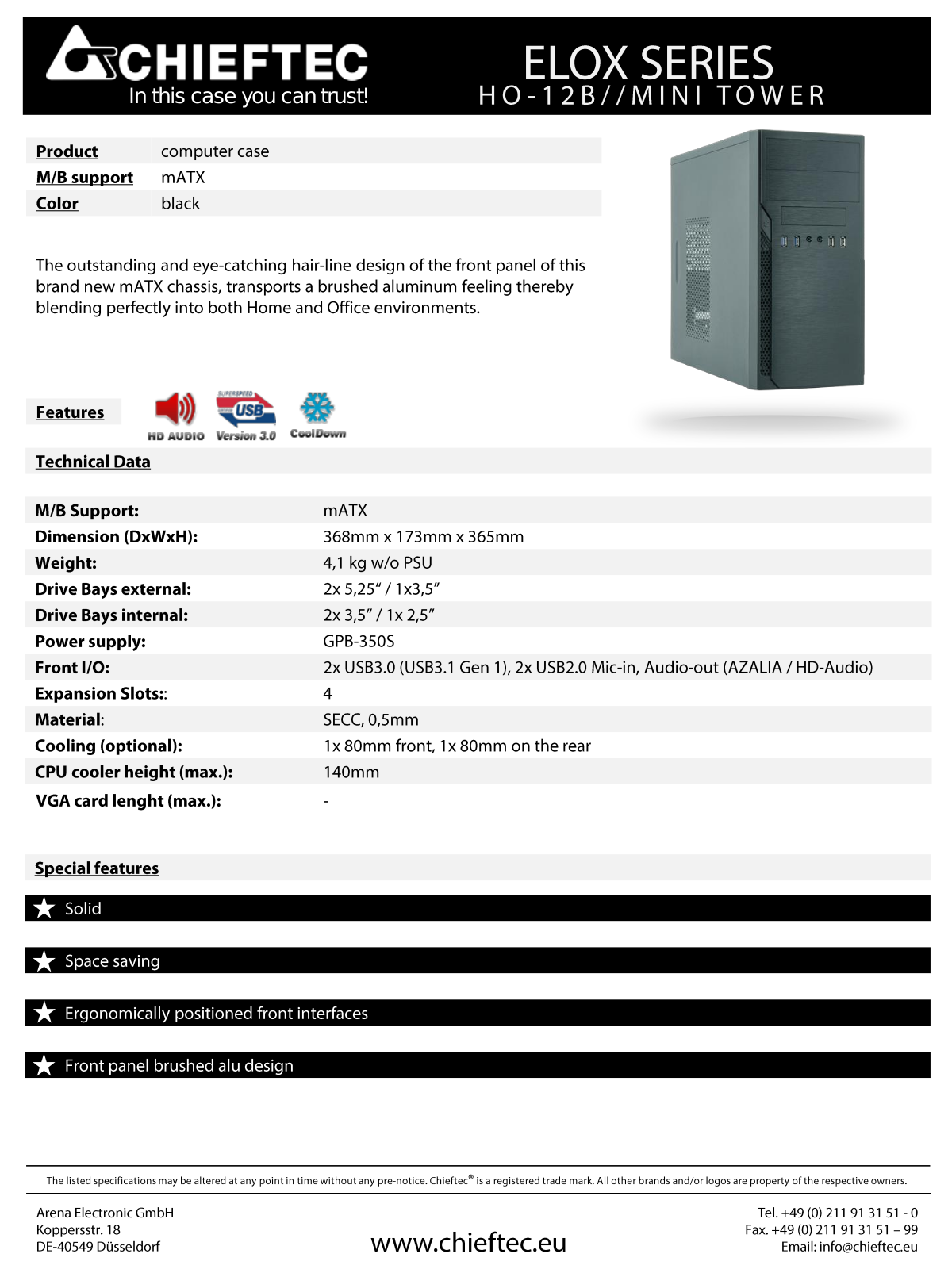 Chieftec HO-12B-350GPB User Manual