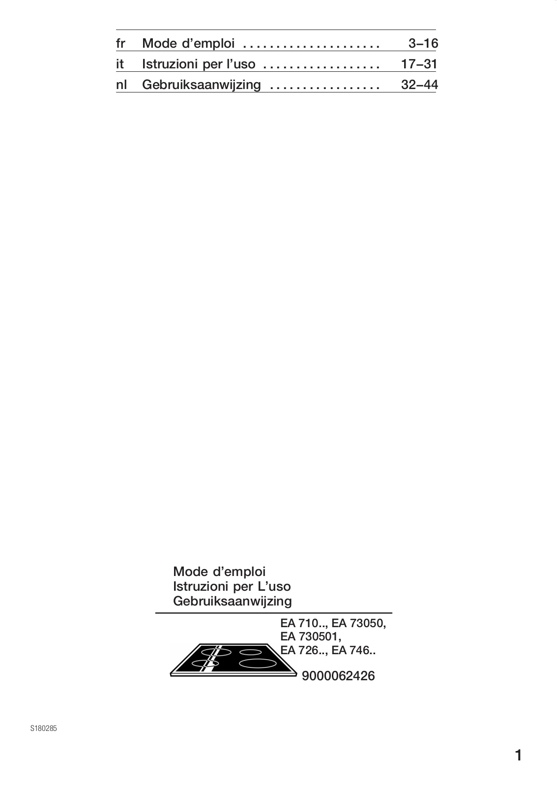 SIEMENS EA726501, EA730501, EA746501 User Manual