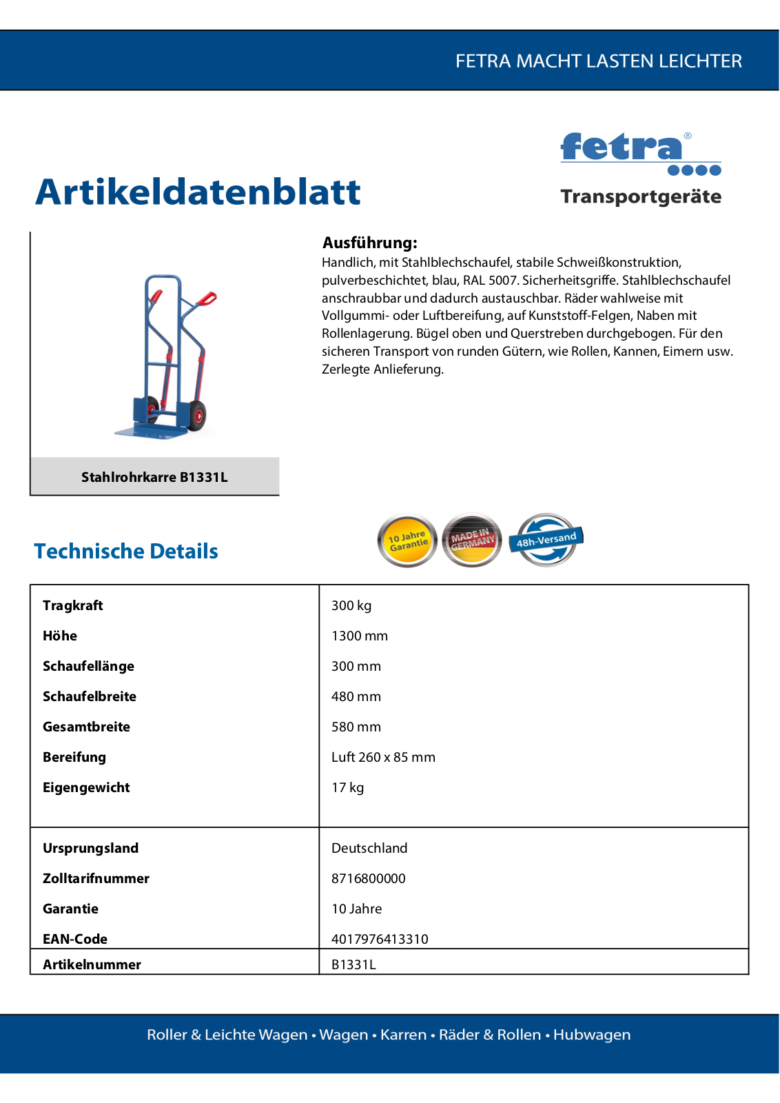 fetra B1331L User Manual