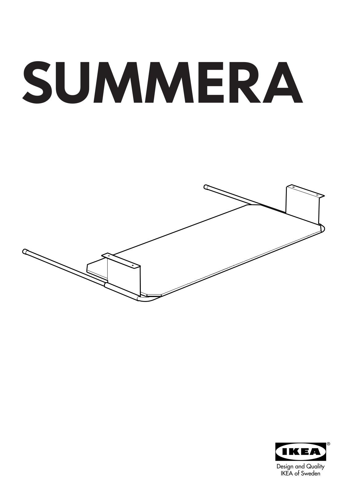 IKEA SUMMERA PULL-OUT KEYBOARD SHELF Assembly Instruction