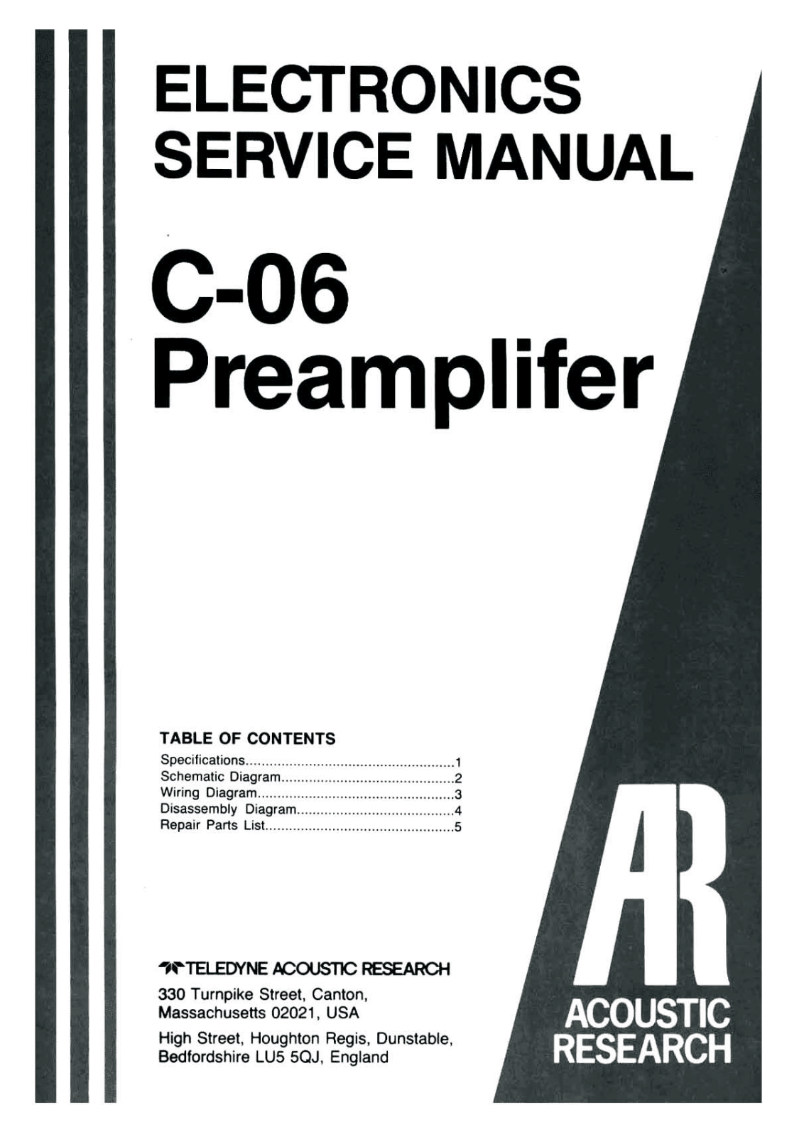 Acoustic Research c 06 schematic