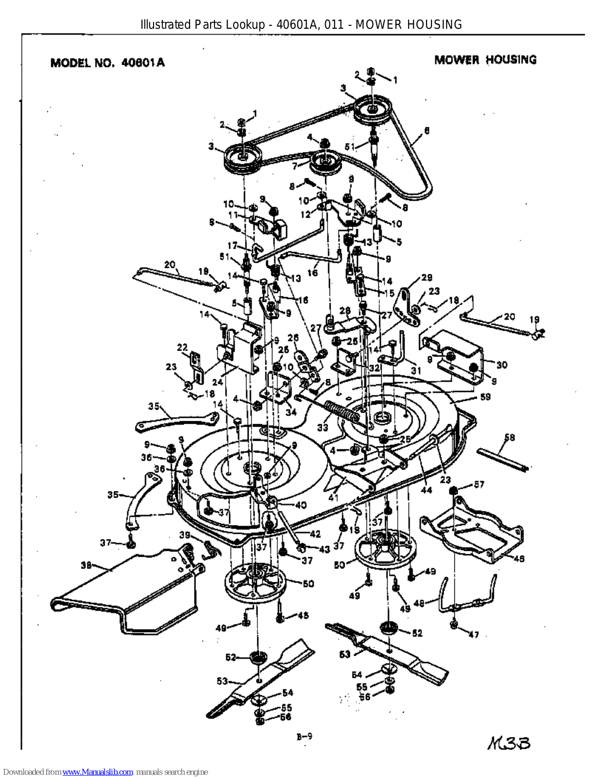 Murray 40601A-DECK Parts List