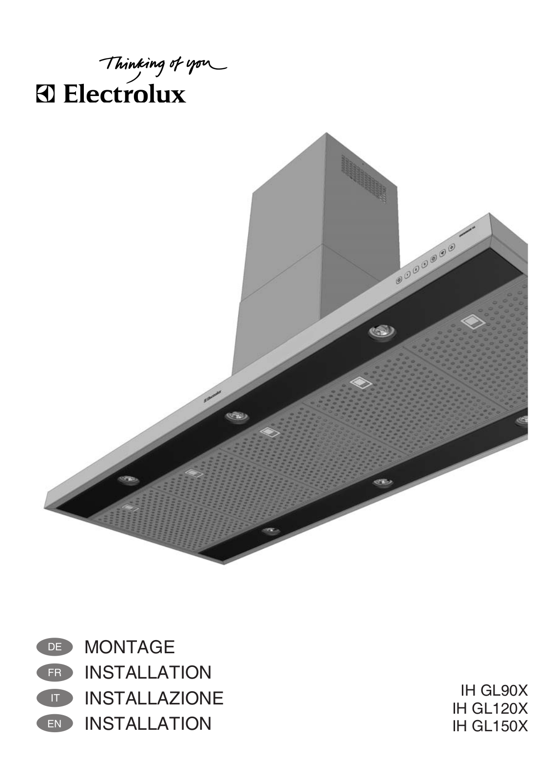 electrolux IH GL90X, IH GL120X, IH GL150X Installation Manual