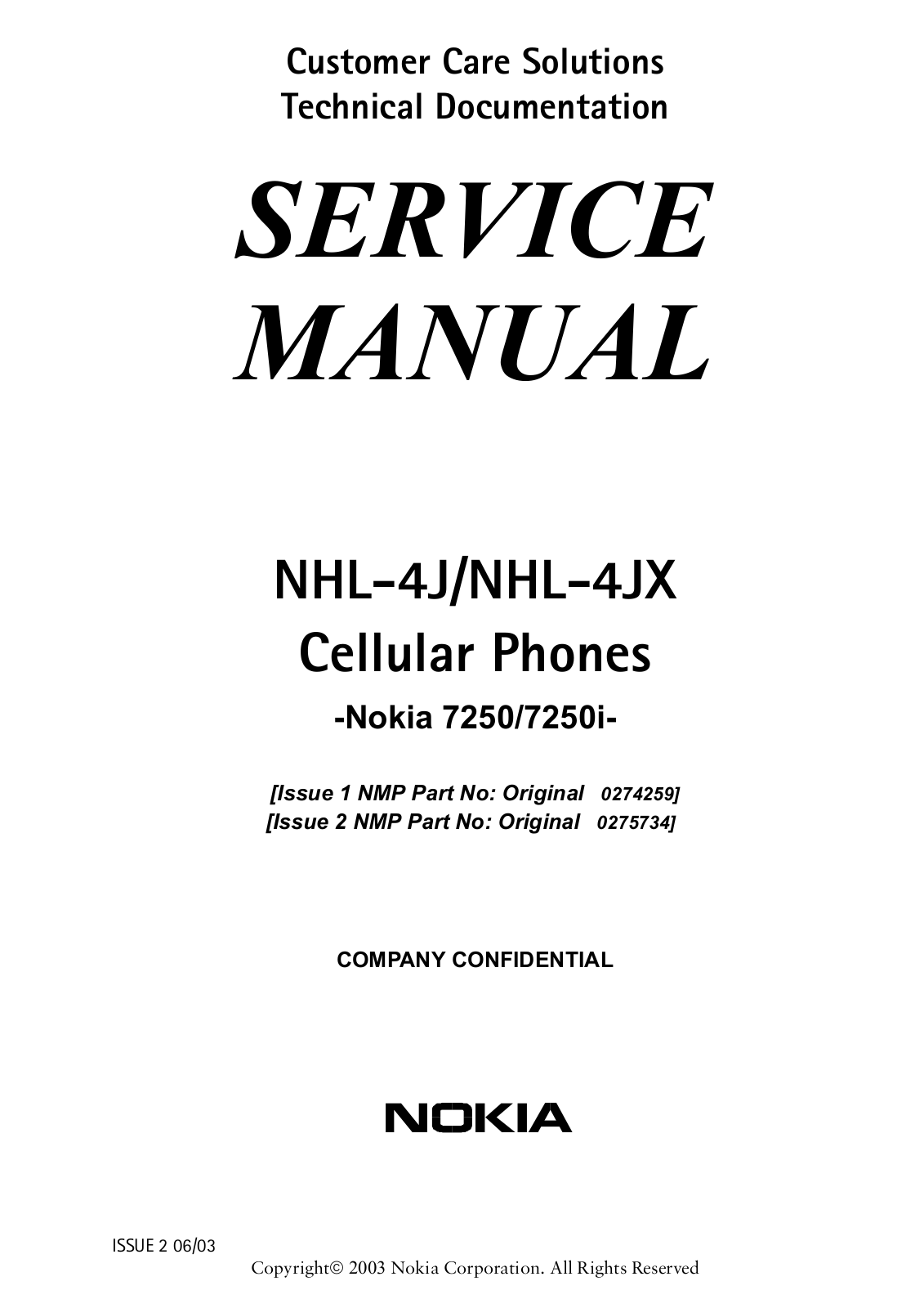 Nokia 7250, 7250i Service manual