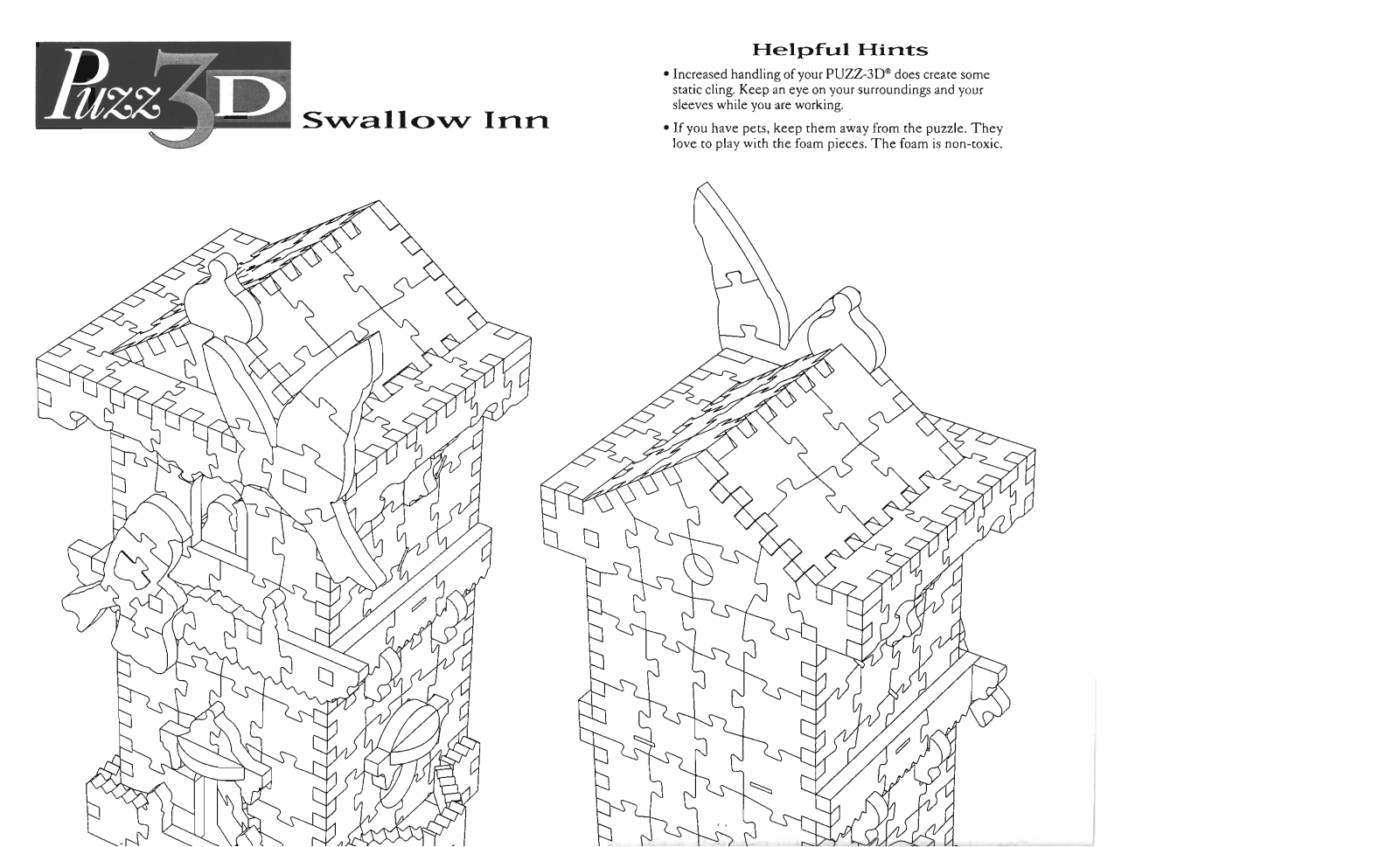 Hasbro PUZZ 3D SWALLOW INN User Manual