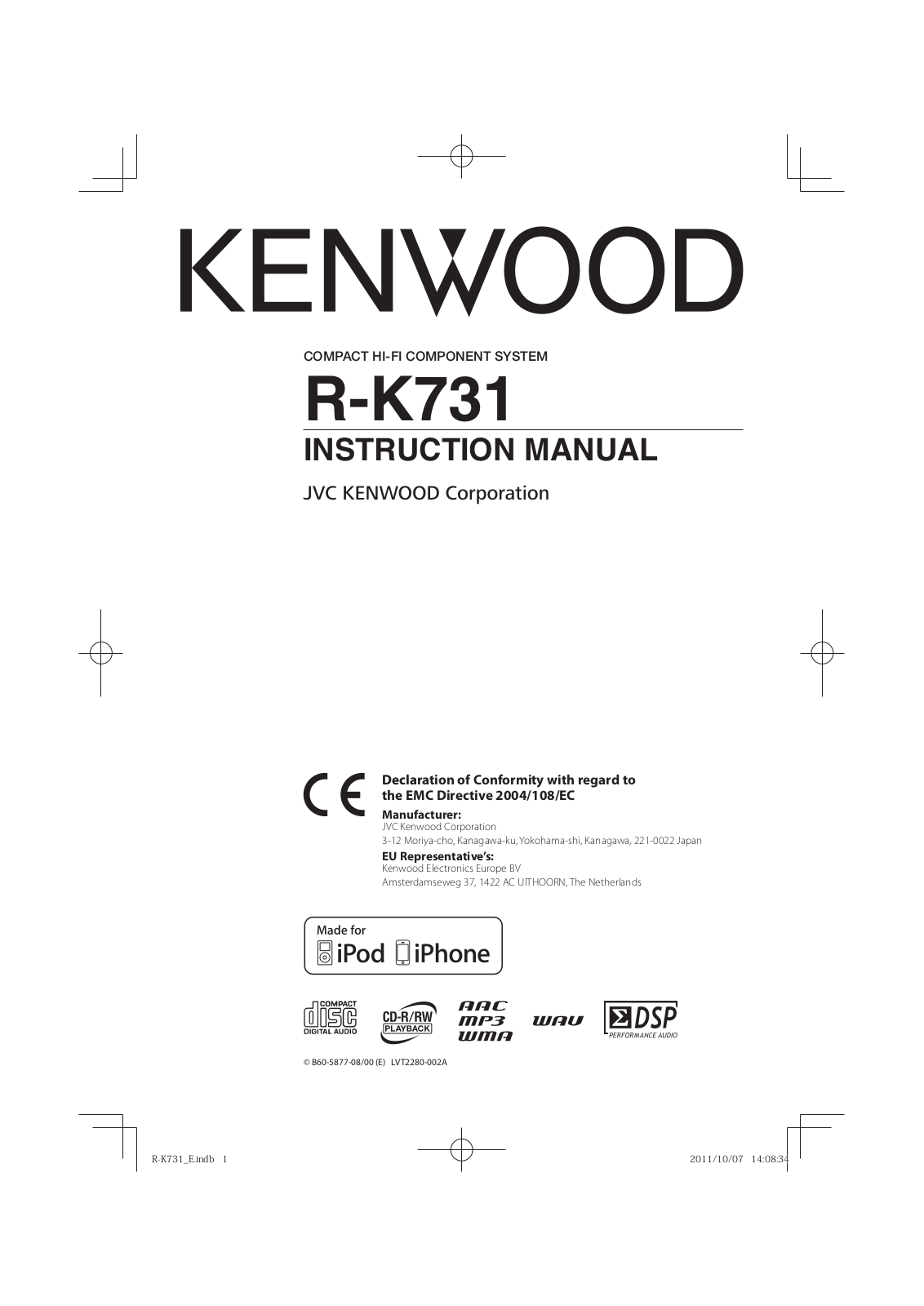 Kenwood K-731-B User Manual