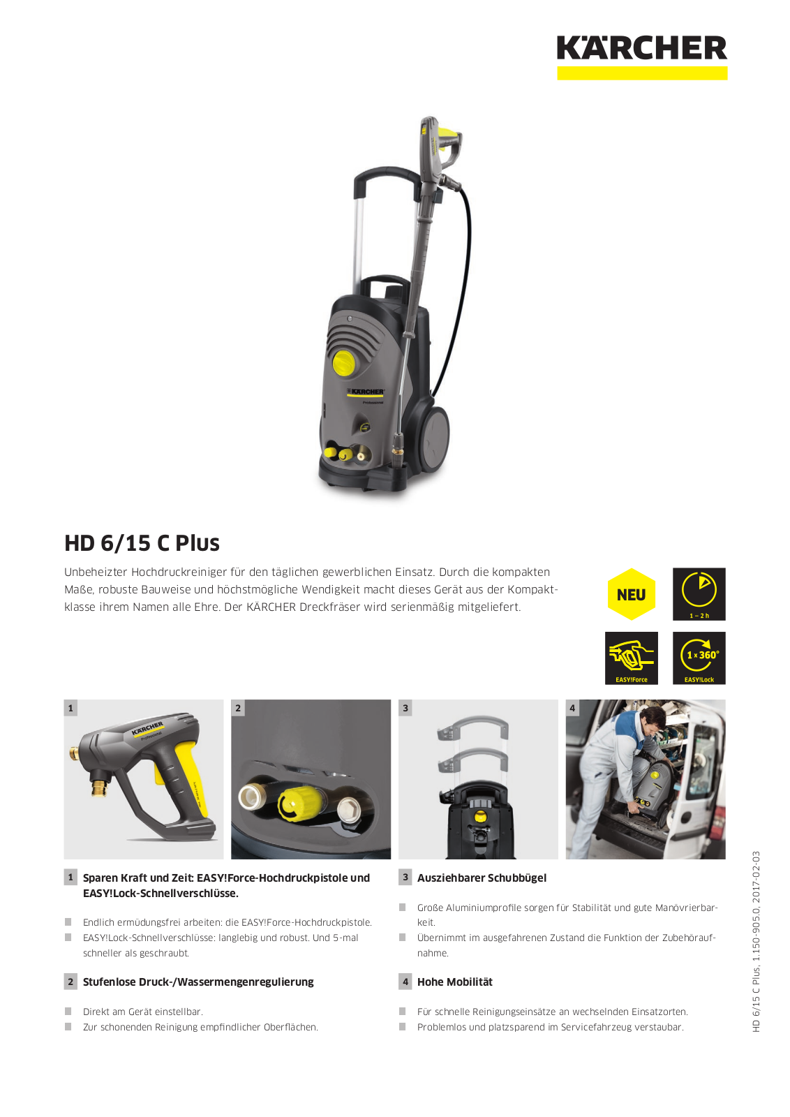 Kärcher HD 6-15 C Plus Technical data