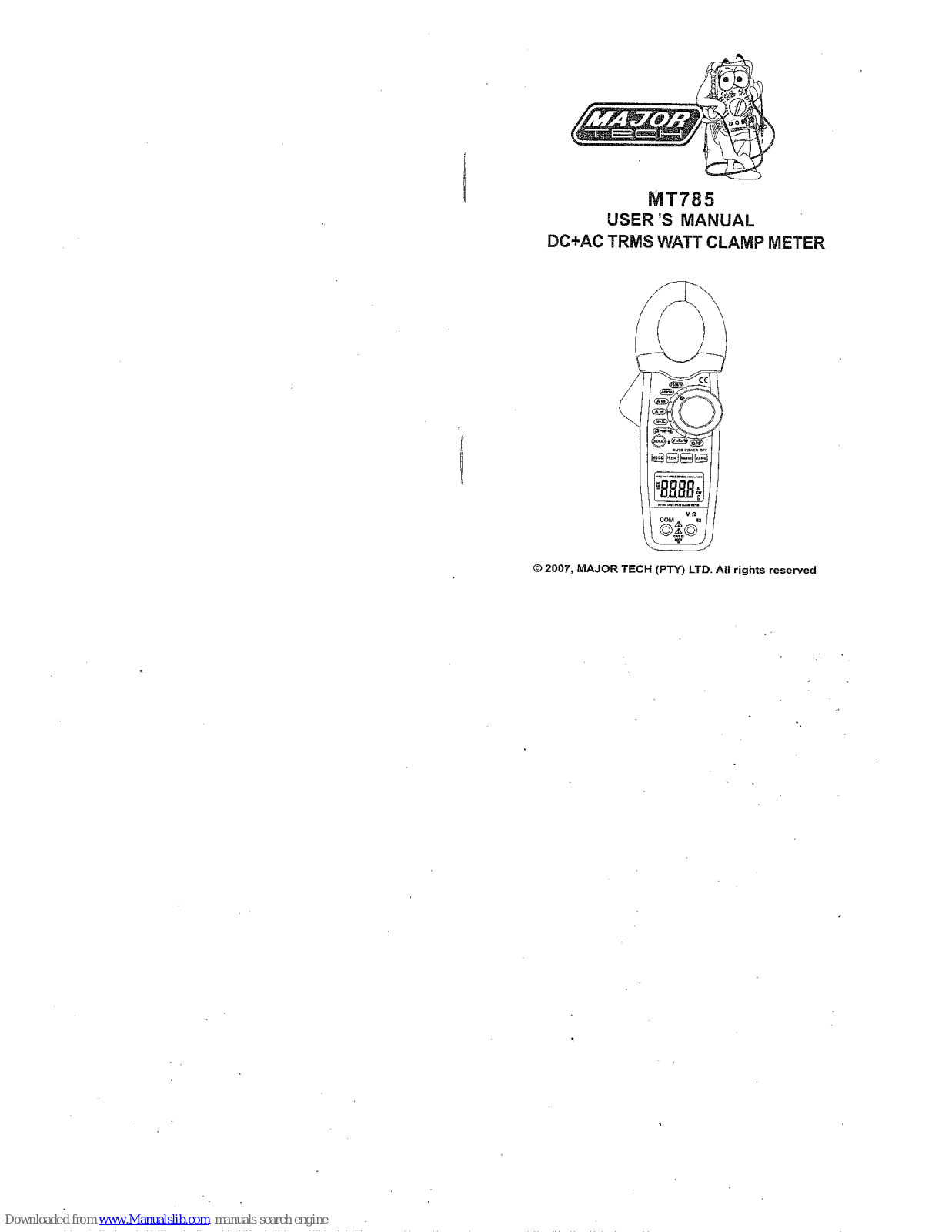 Major tech MT785 User Manual