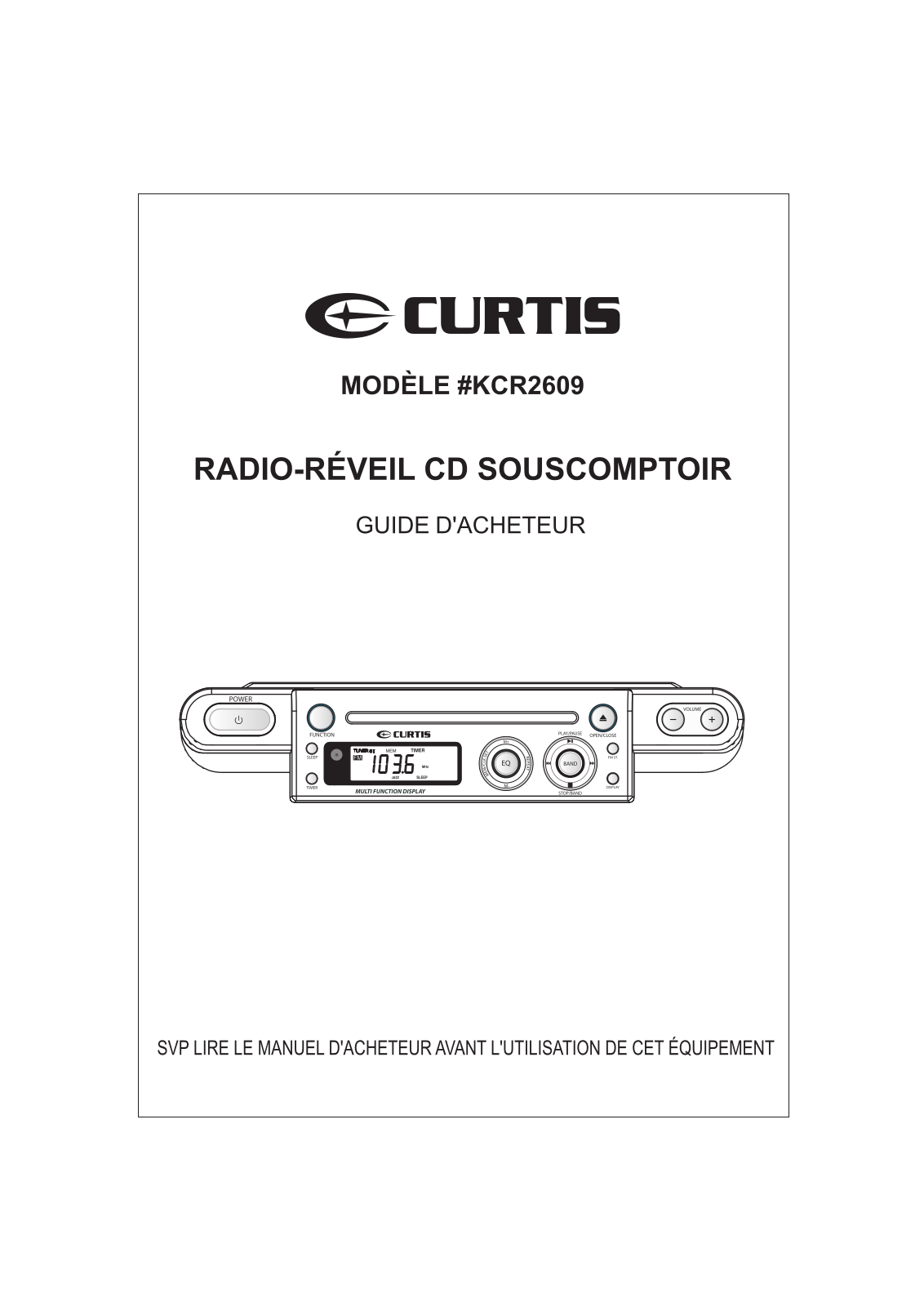 CURTIS KCR2609 User Manual