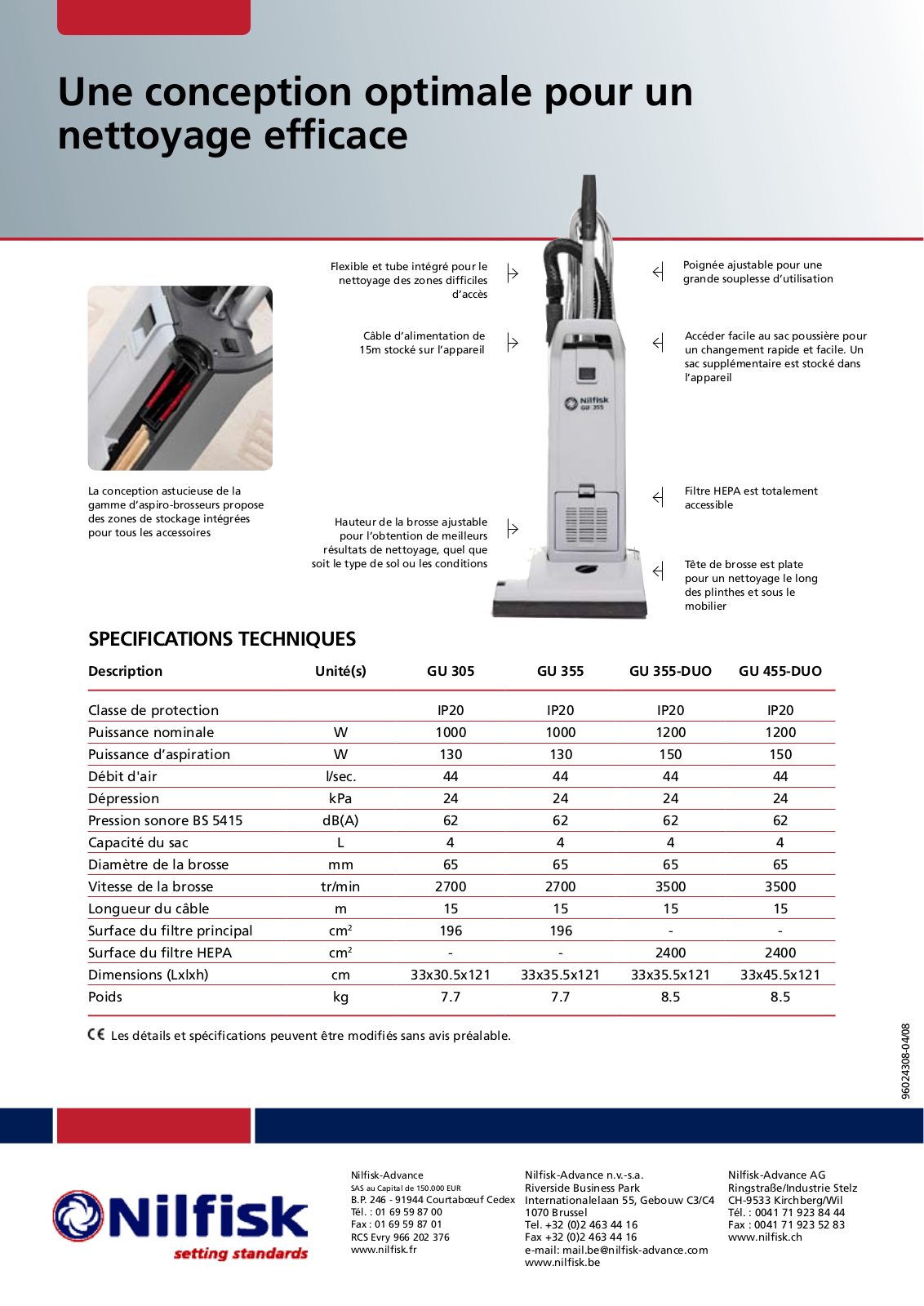 Nilfisk GU 305, GU 355, GU 355-DUO, GU 455-DUO User Manual