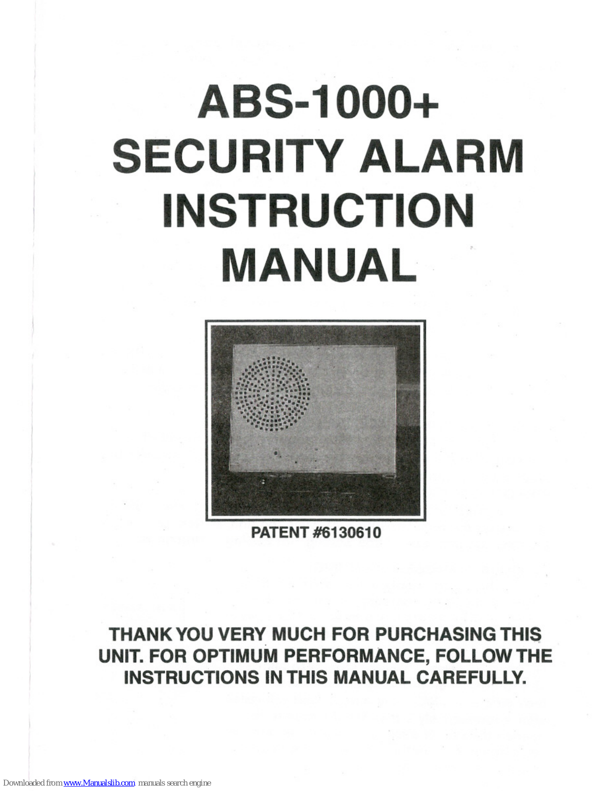 Elyssa ABS-1000+ Instruction Manual - ManualMachine.com